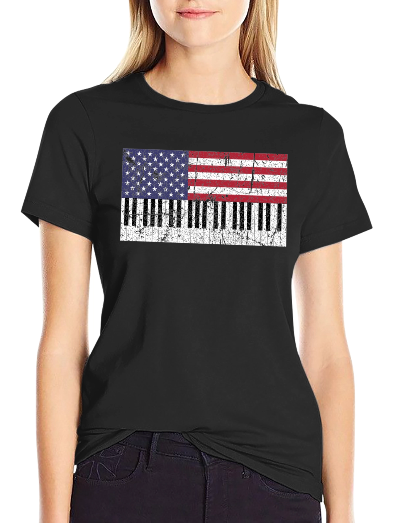 Piano Keys American Flag T-Shirt - 2