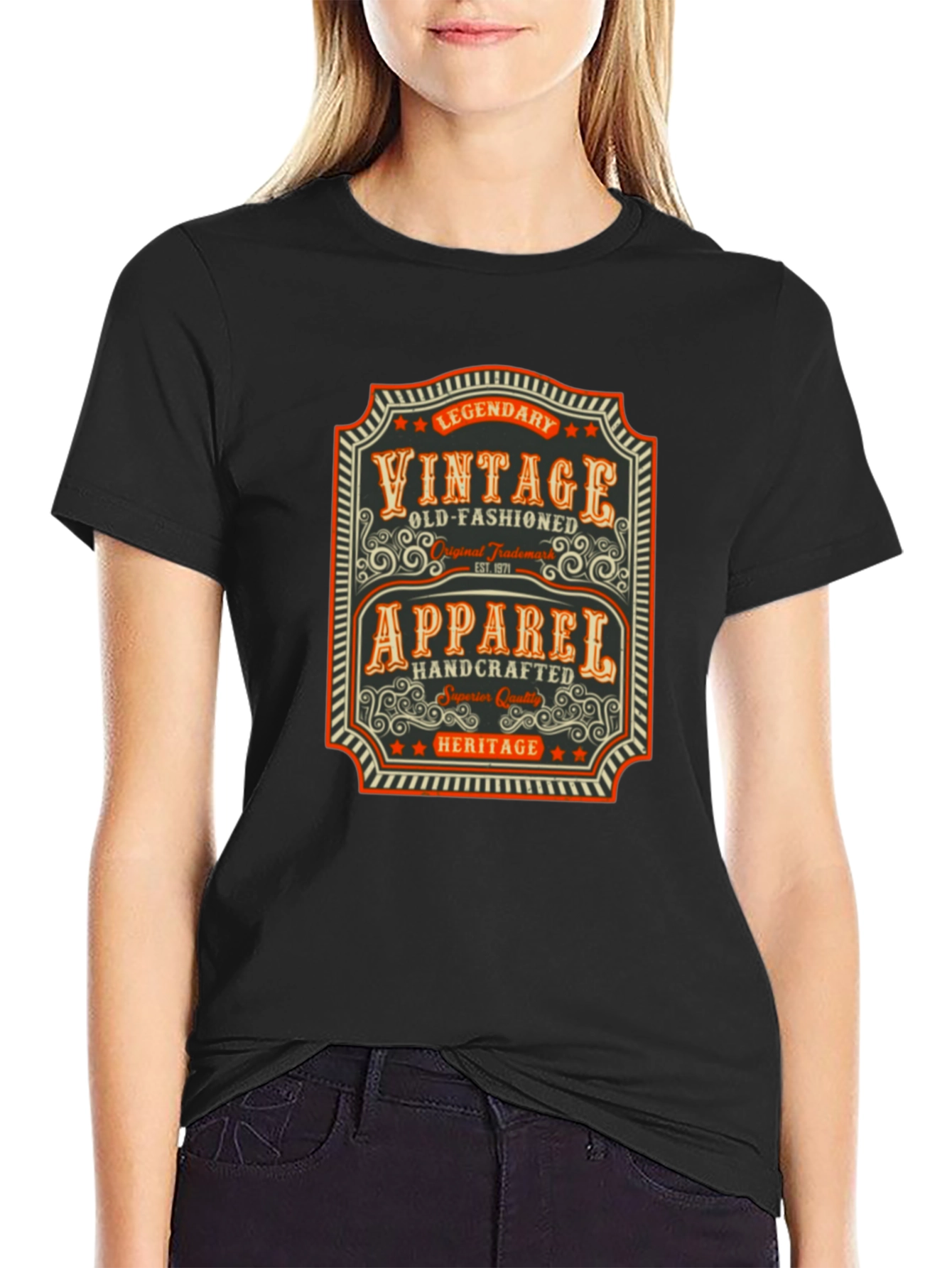 Black Vintage Apparel T-Shirt: Legendary Handcrafted Design view 2