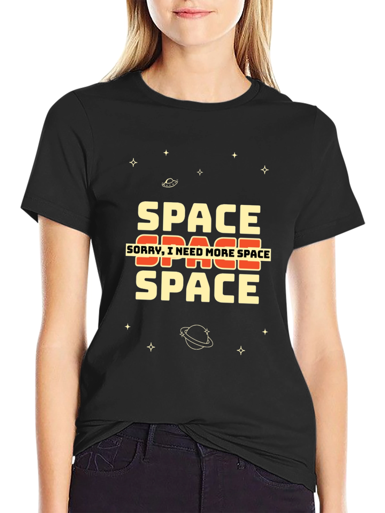 Black Space T-Shirt - Sorry I Need More Space view 2