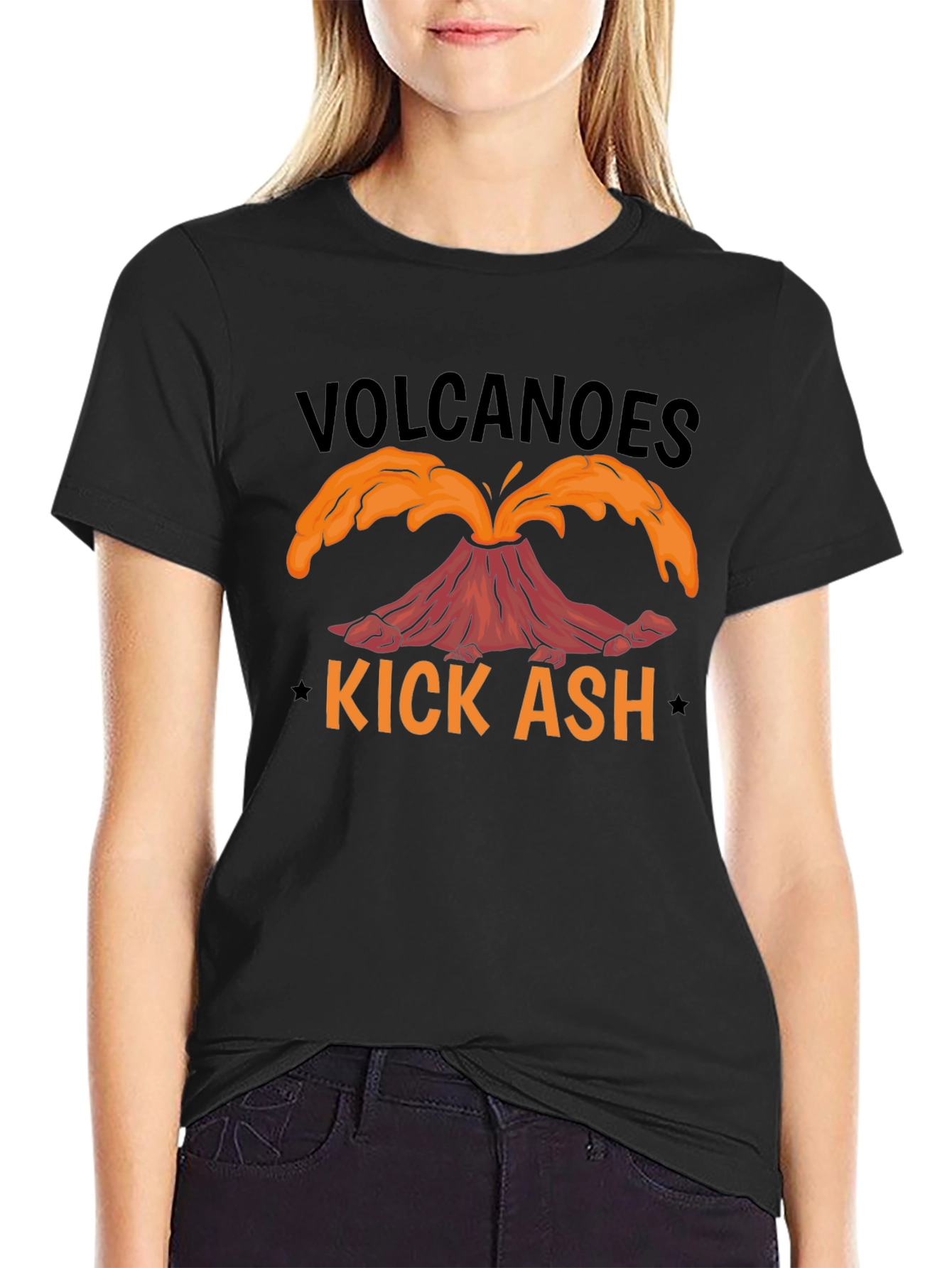 Black Volcanoes Kick Ash T-Shirt - Black view 2