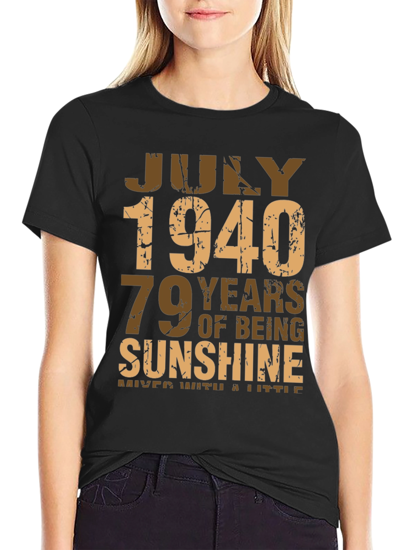 Black July 1940 Birthday T-Shirt - 79 Years of Sunshine view 2