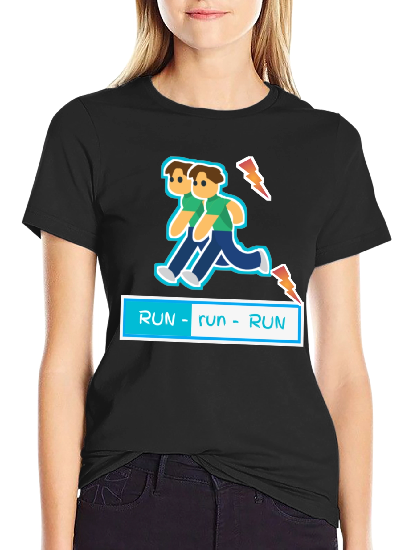Black Run! Novelty Graphic Tee view 2
