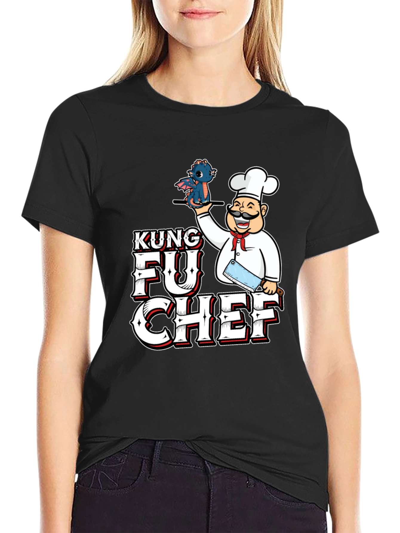 Black Kung Fu Chef Graphic T-Shirt view 2