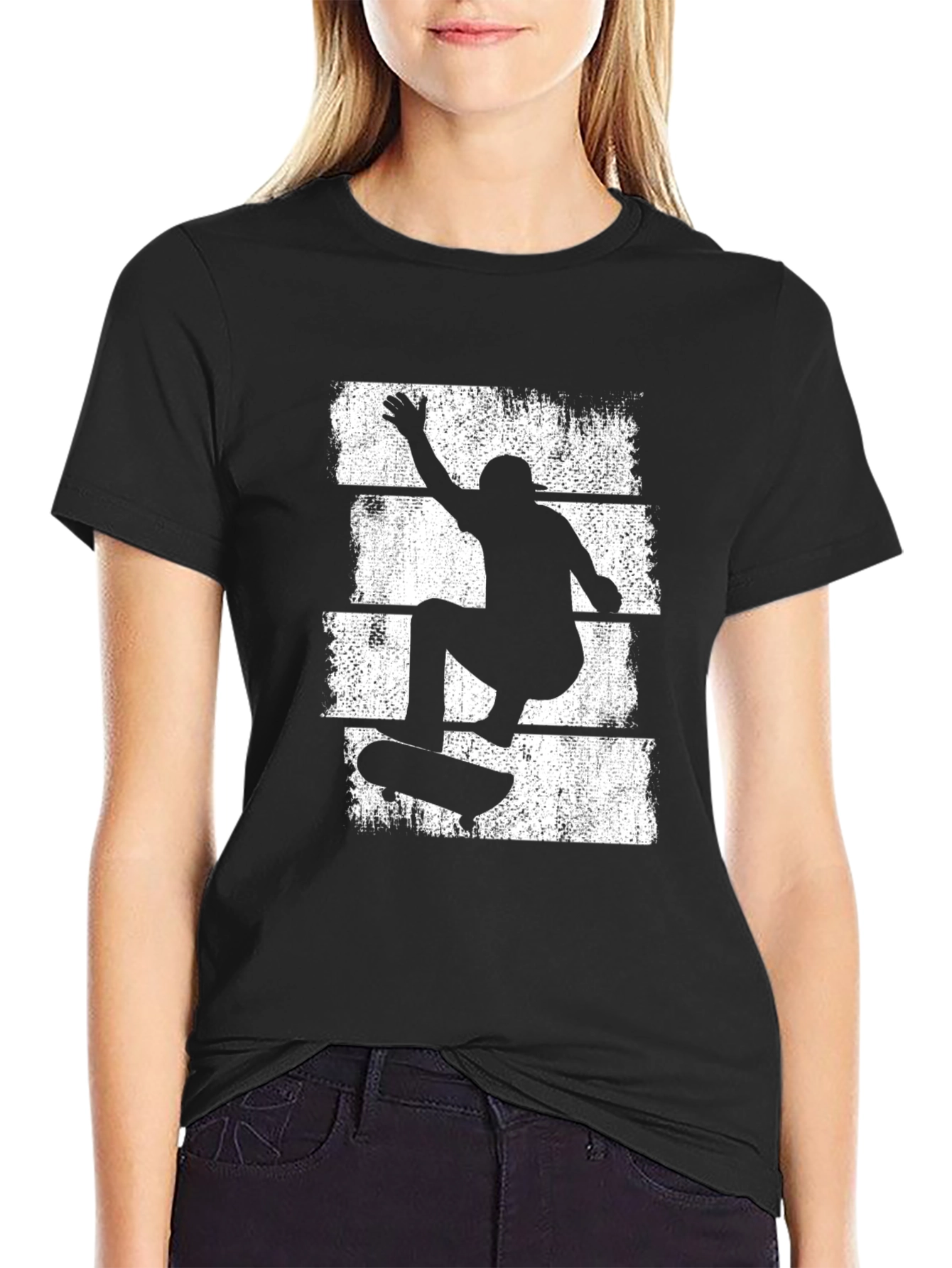 Black Skater Graphic T-Shirt - Cool Streetwear Tee view 2