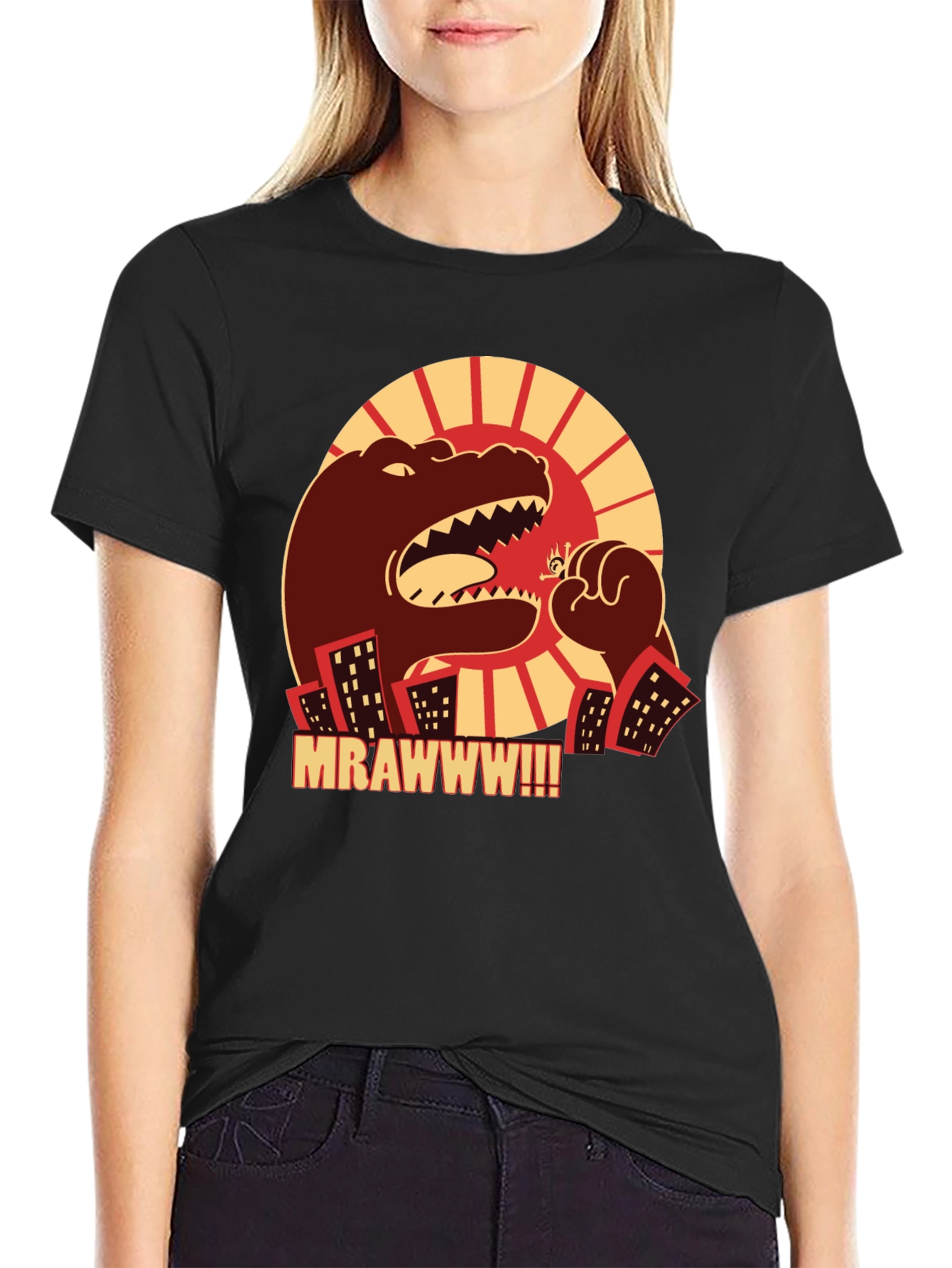 Black Monster Attack Graphic Tee view 2