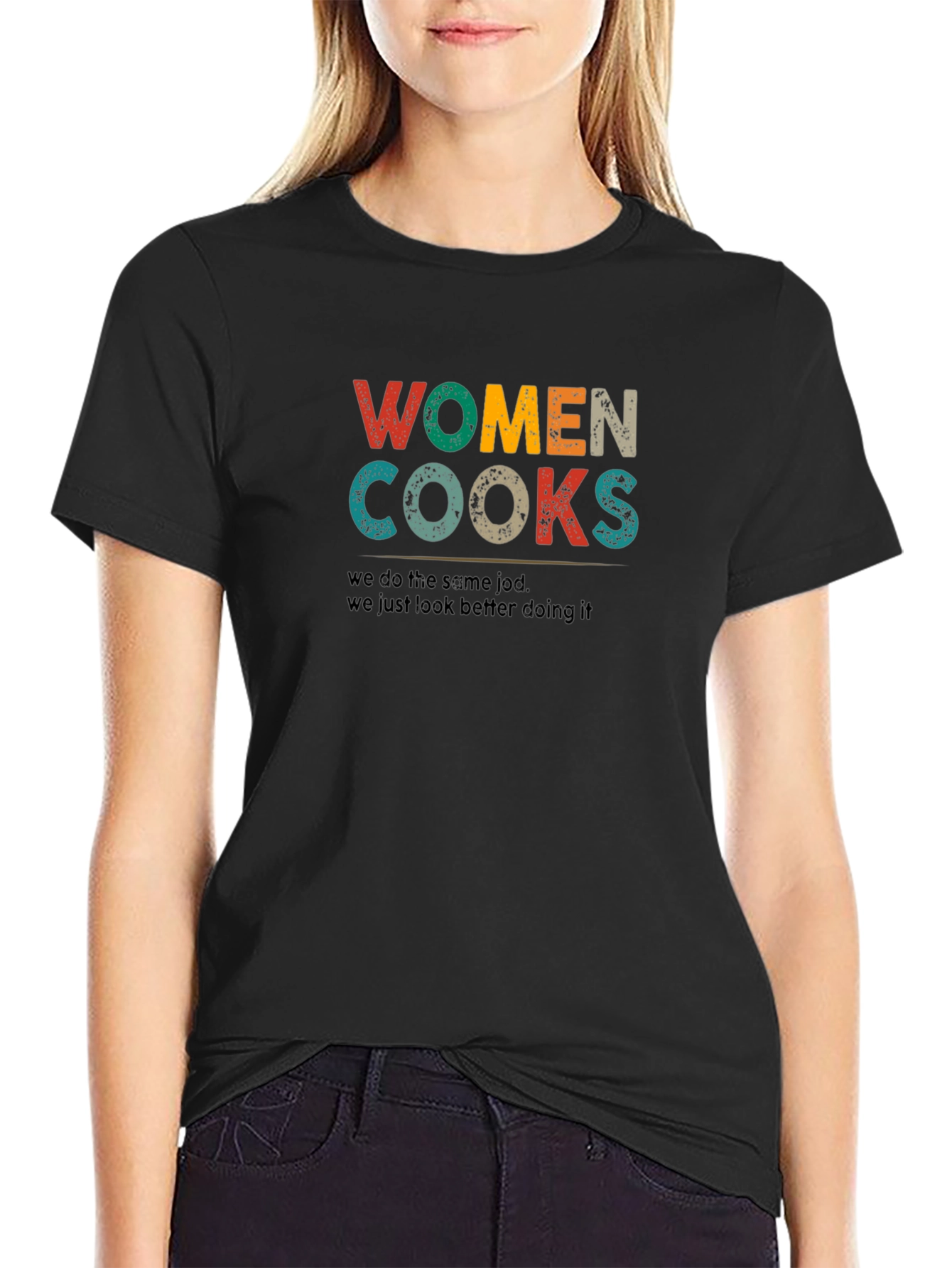Black Women Cooks T-Shirt - Funny Kitchen Apparel view 2