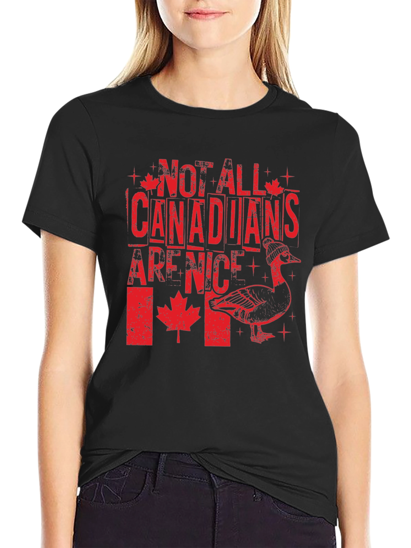 Black Funny Not All Canadians Are Nice T-Shirt view 2