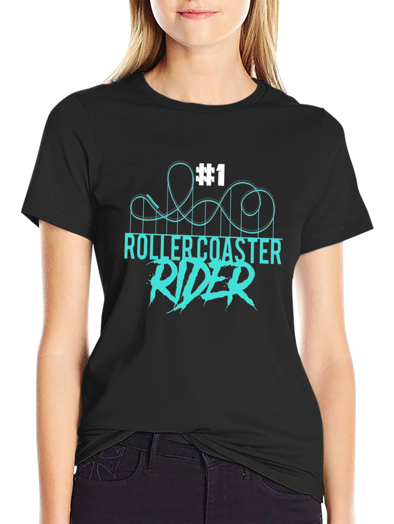 Black Rollercoaster Rider T-Shirt - Thrill Seeker Apparel view 2