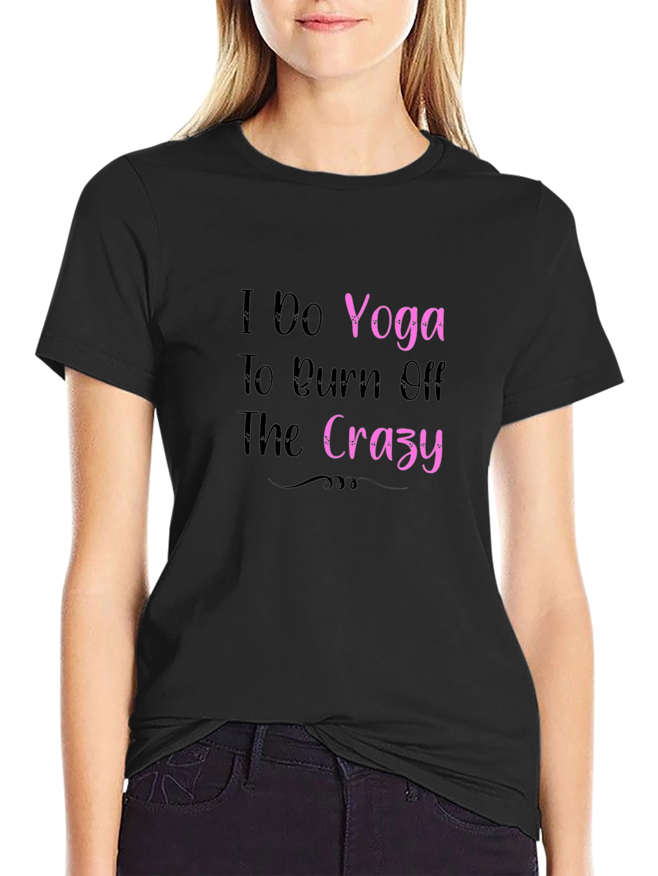 Black Yoga Burn Crazy T-Shirt view 2