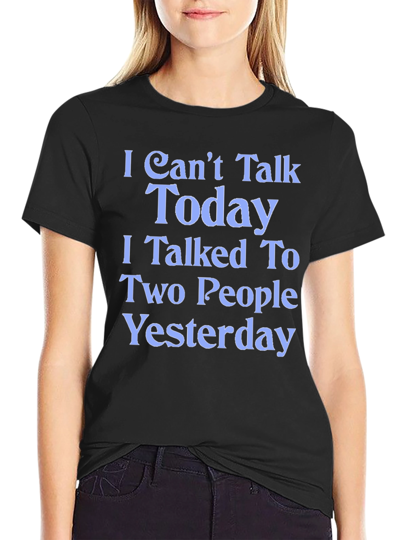 Black Funny 'I Can't Talk Today' Graphic Tee view 2