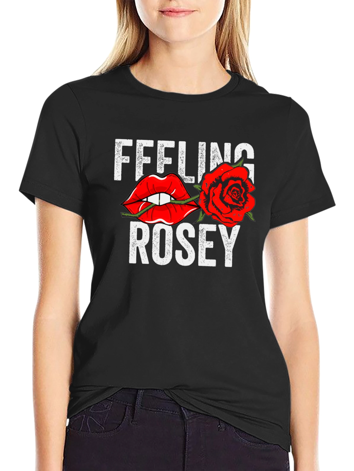 Black Feeling Rosey Graphic Tee view 2