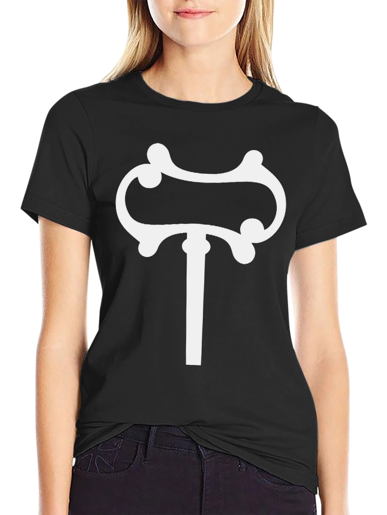 Black Unique Symbol Graphic T-Shirt - Black view 2