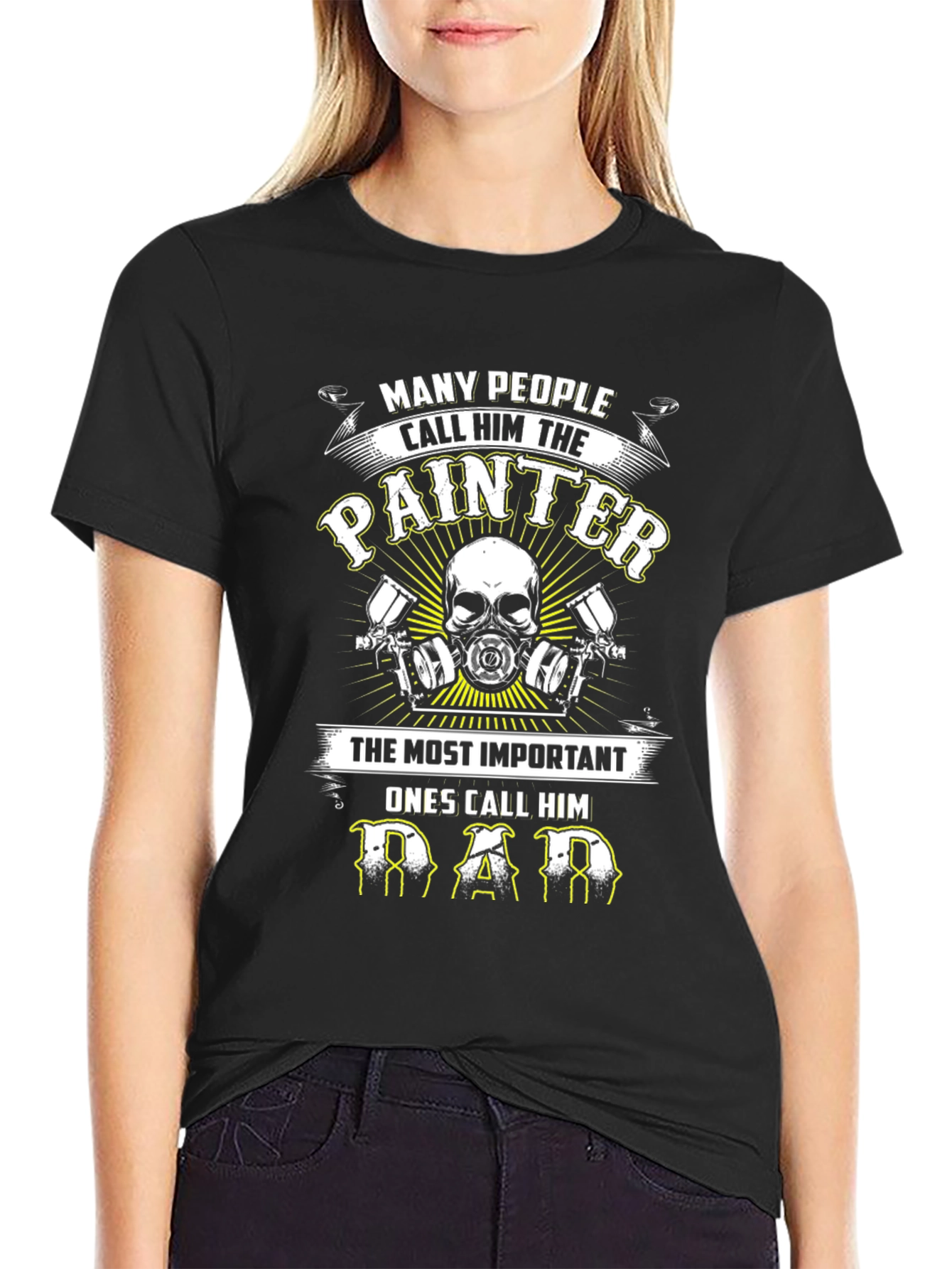 Black Painter Dad T-Shirt - Many Call Him Painter view 2