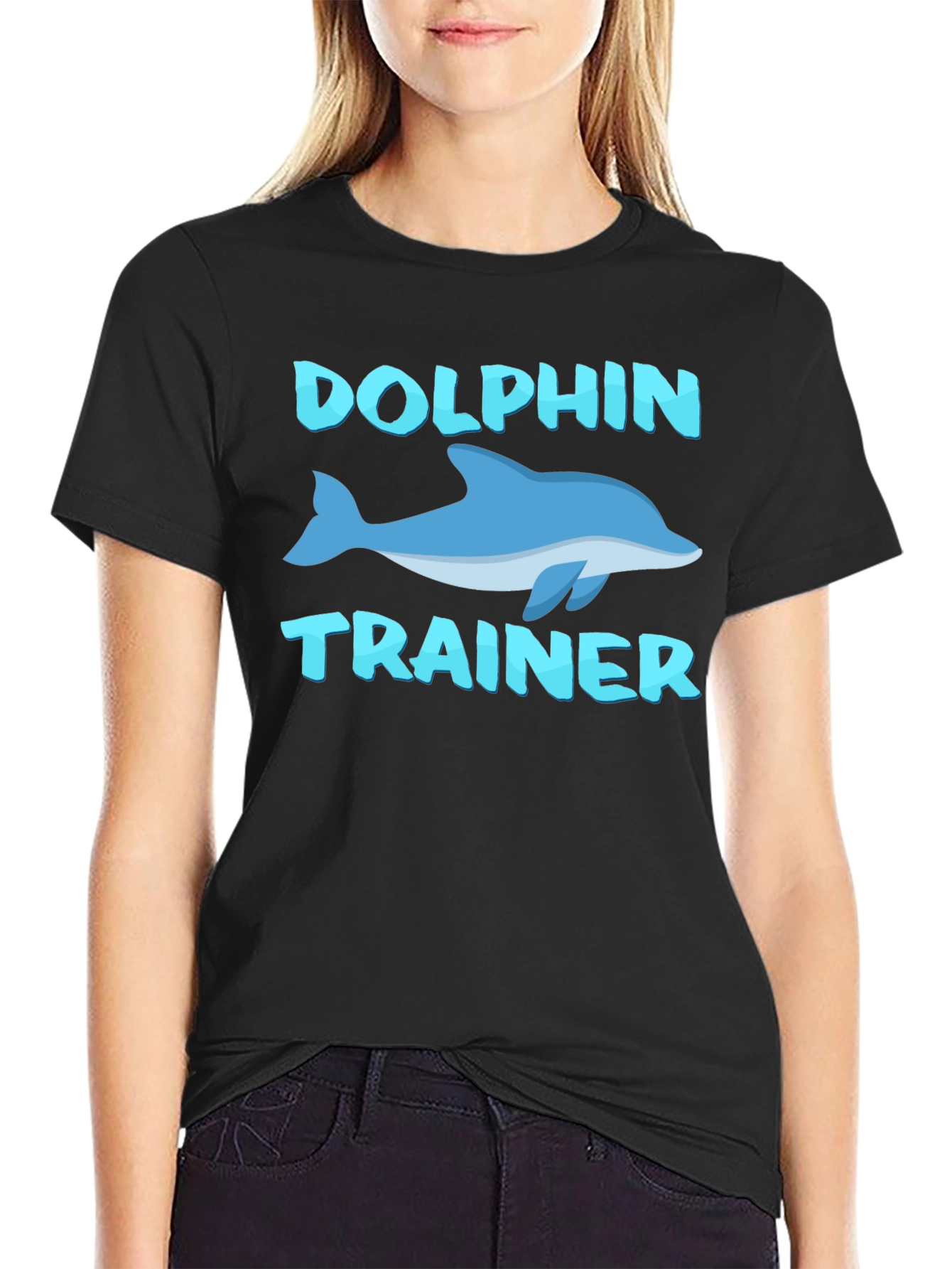 Black Dolphin Trainer Graphic Tee - Black view 2