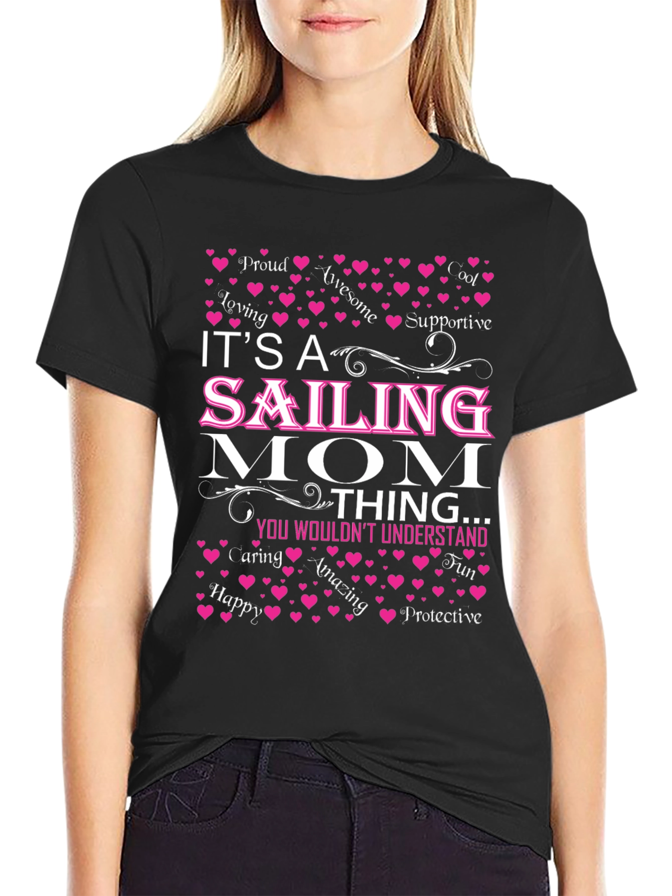 Black It's a Sailing Mom Thing T-Shirt view 2