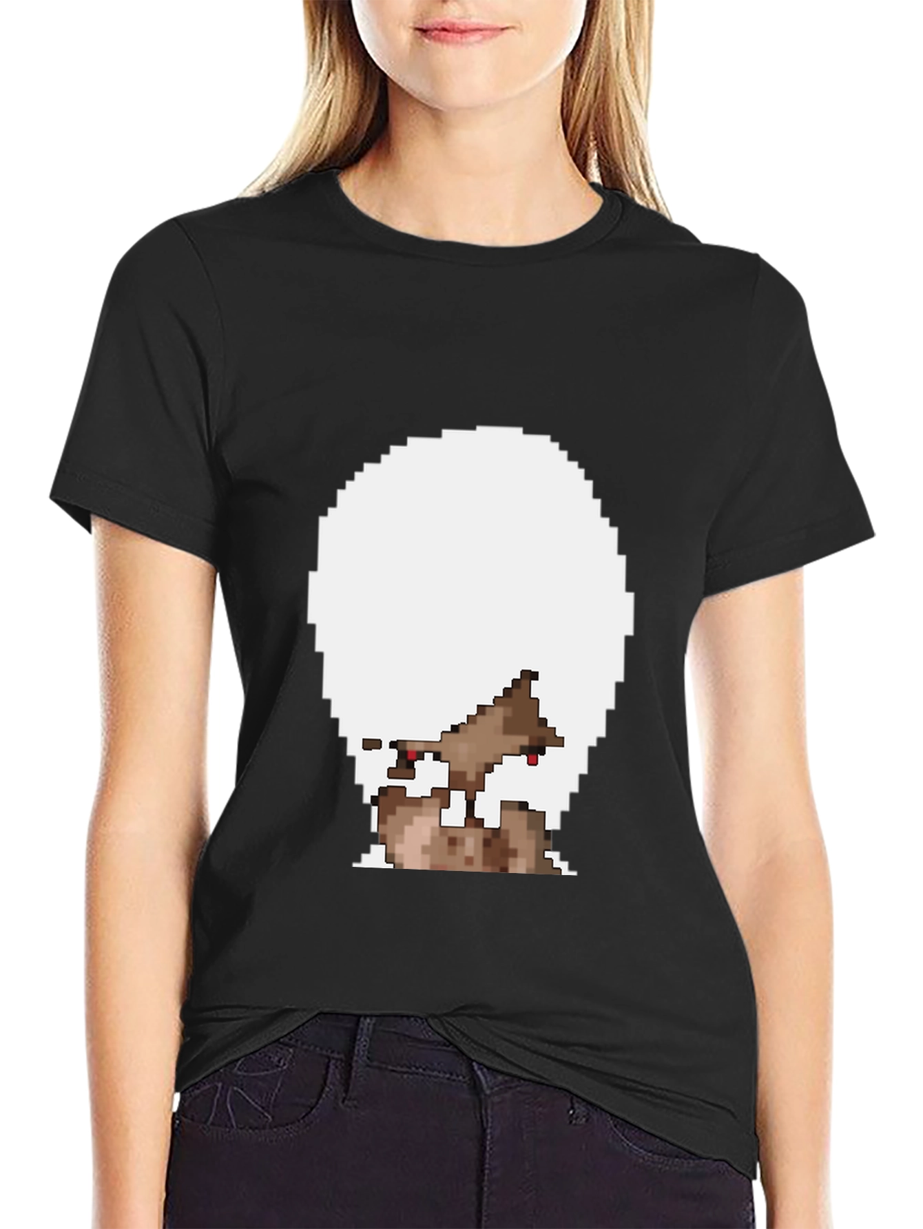 Black Pixelated T-Shirt - Unique Design view 2