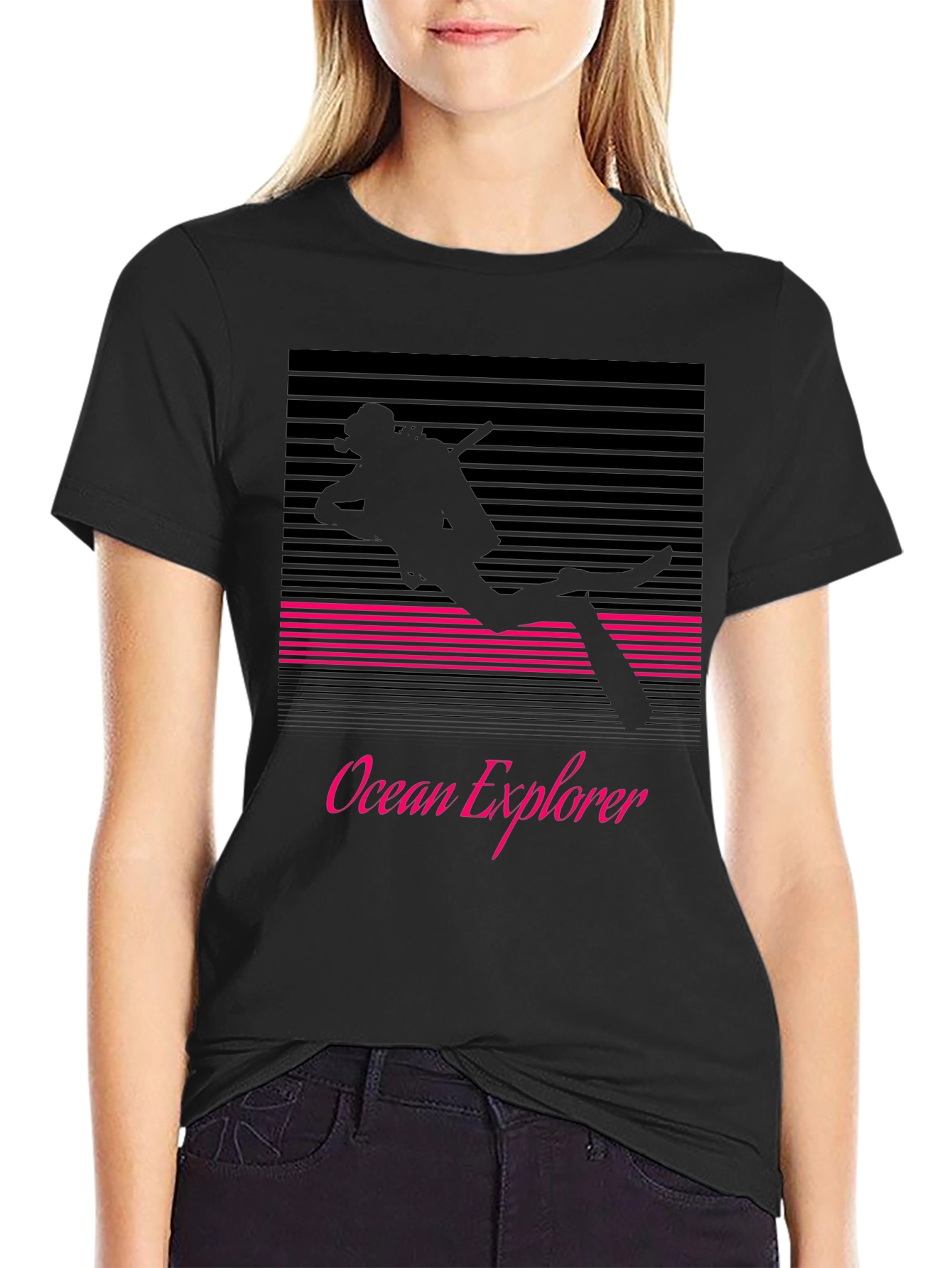 Black Ocean Explorer Scuba Diving T-Shirt view 2