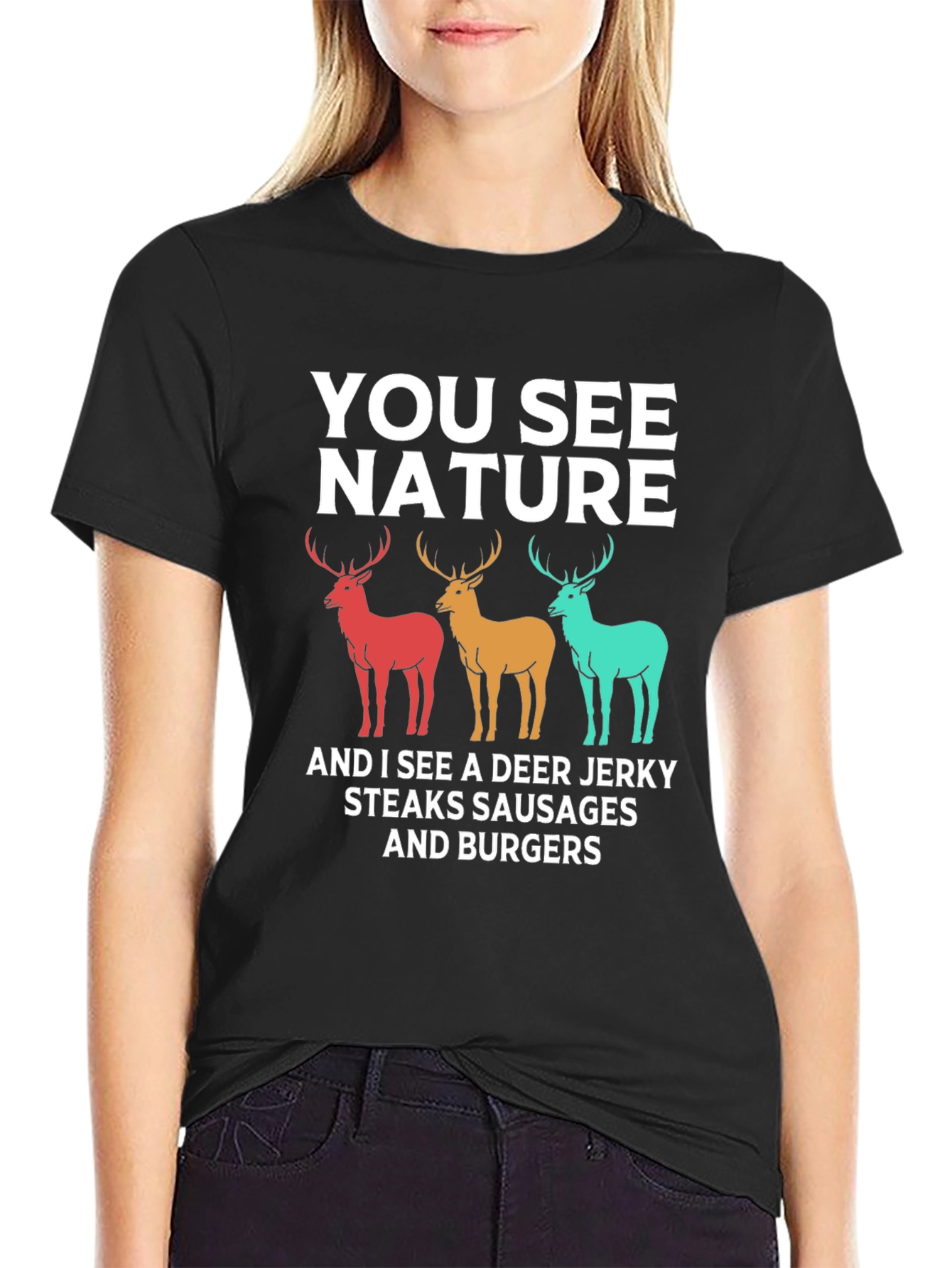 Black Deer Jerky T-Shirt - Hunting Season Tee view 2