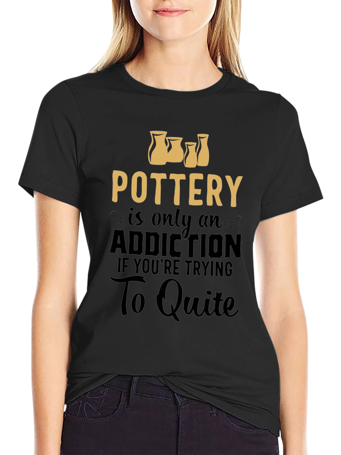 Black Pottery Addiction Graphic Tee - Unisex T-Shirt view 2