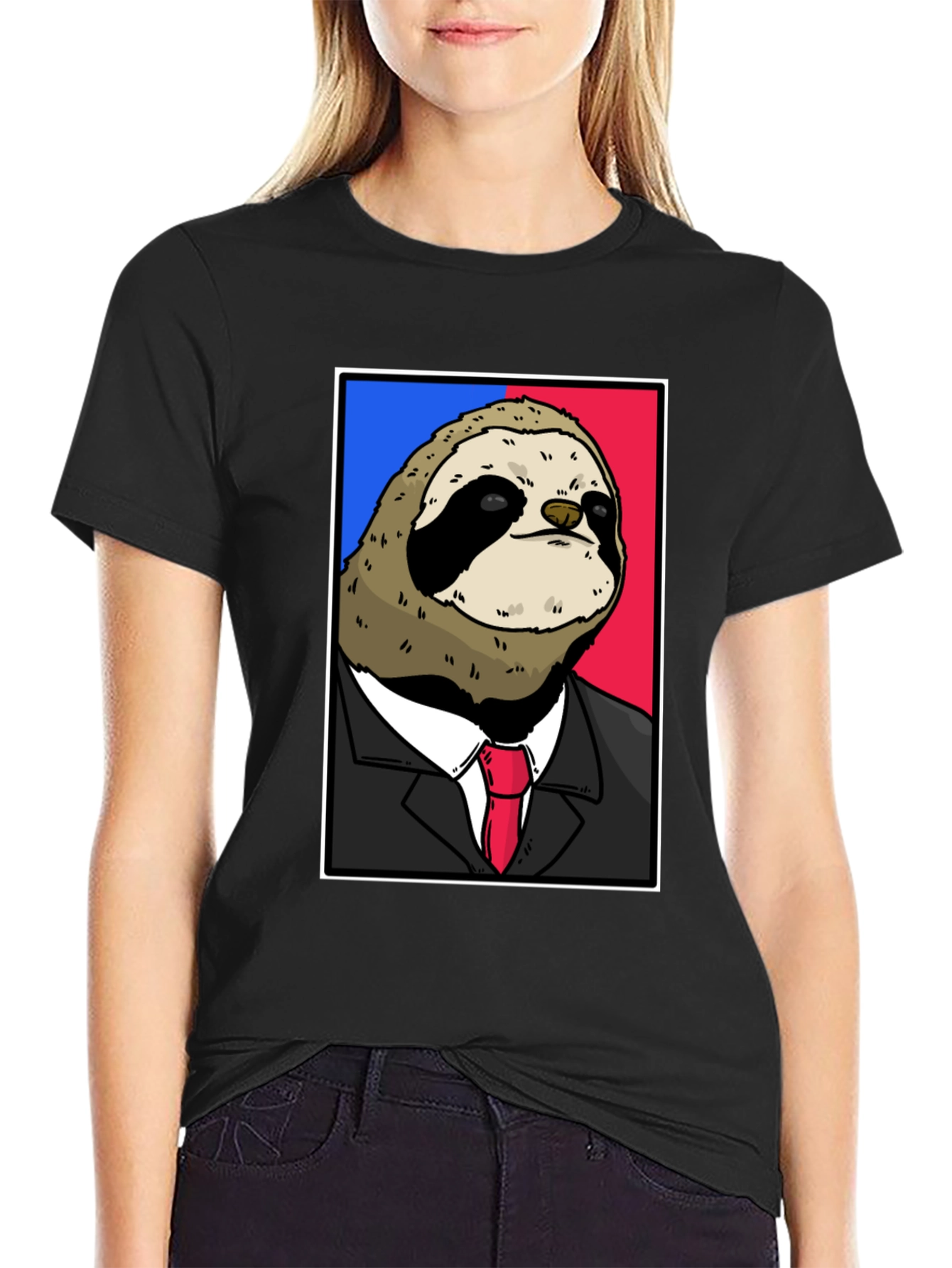 Black Sloth Boss T-Shirt - Funny Animal Tee view 2