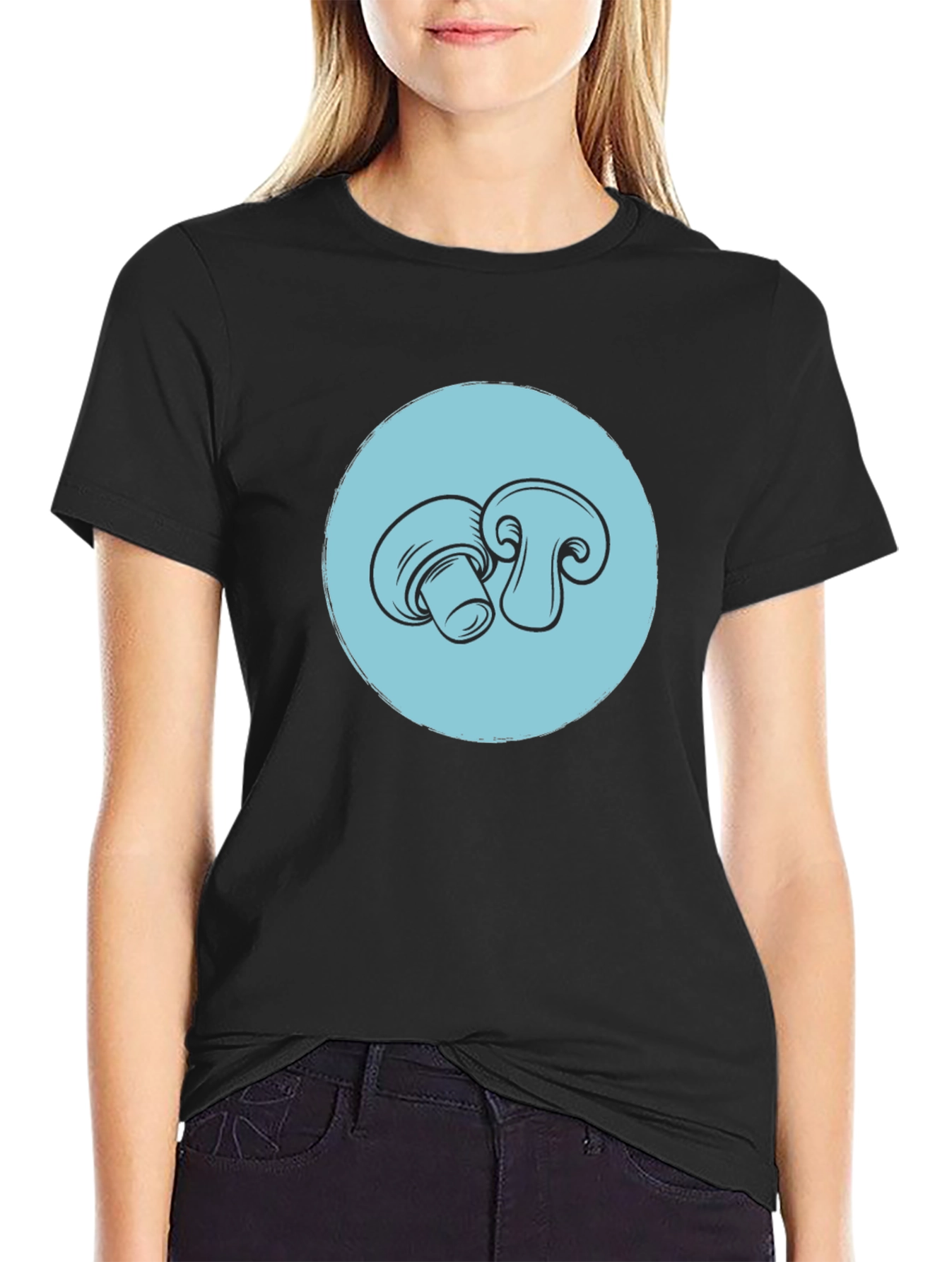 Black Mushroom Graphic Tee - Stylish Unisex T-Shirt view 2