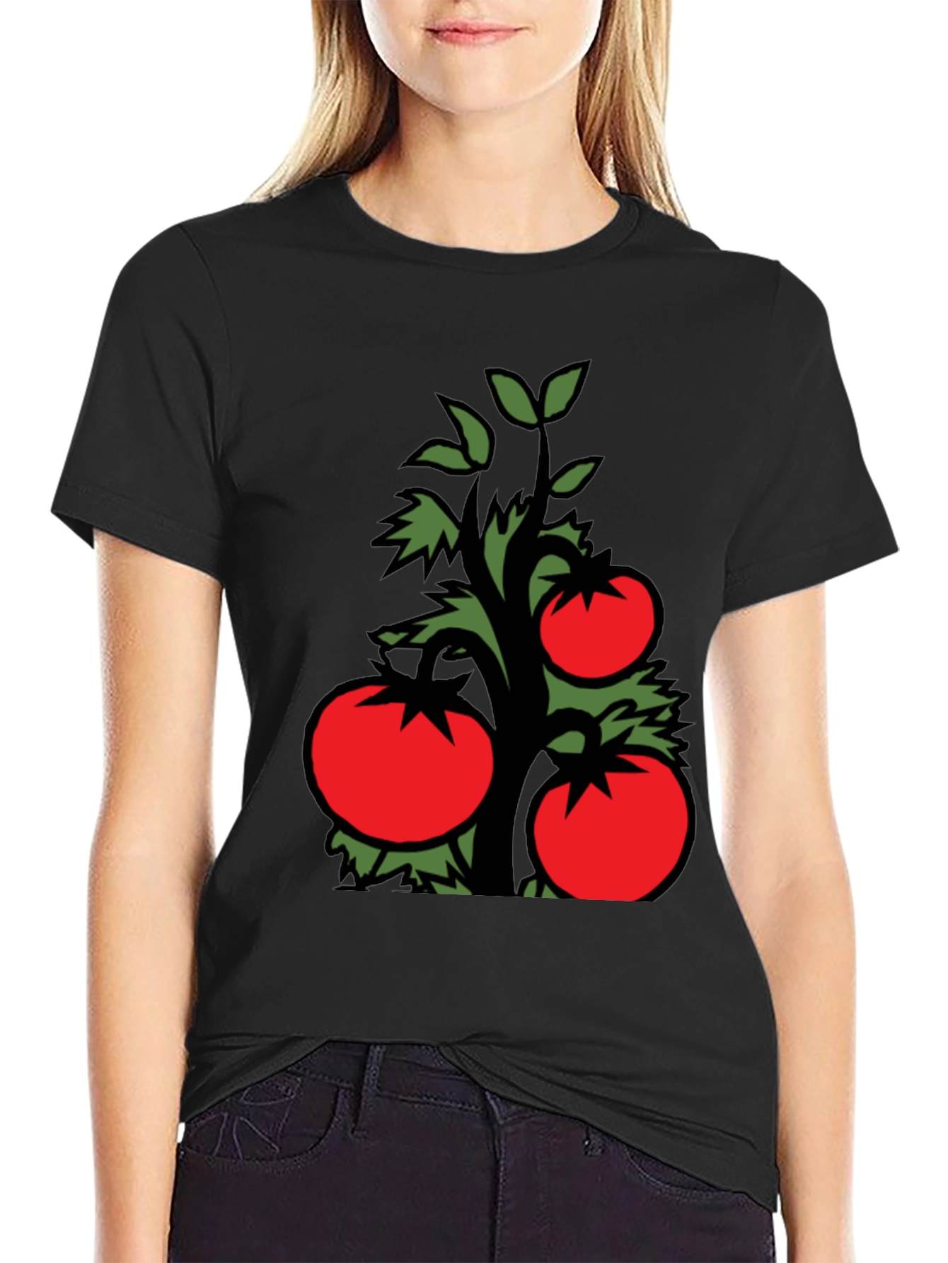Black Tomato Plant Graphic Tee - Fresh Style view 2