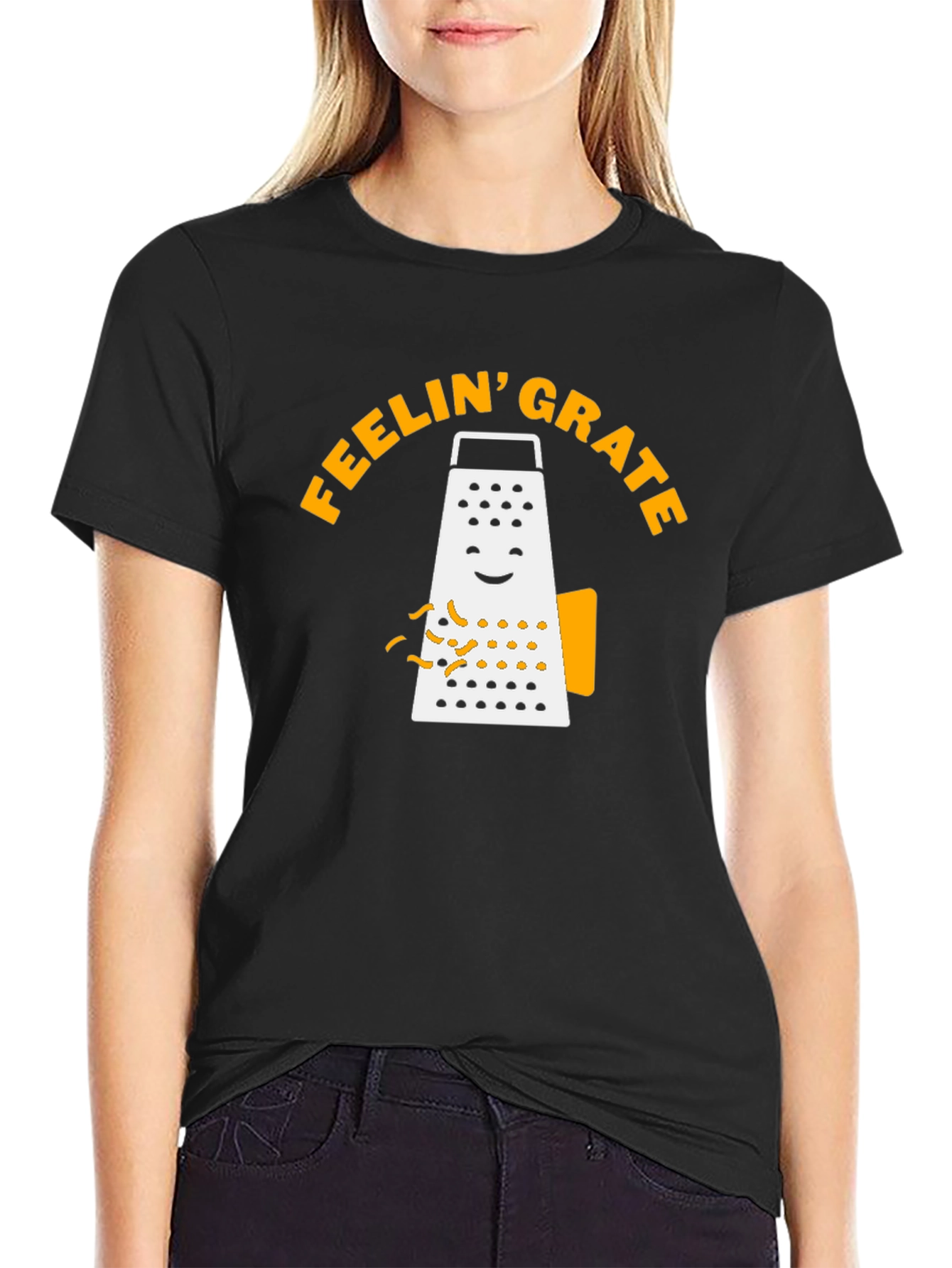 Black Feelin' Grate T-Shirt - Funny Cheese Grater Graphic Tee view 2