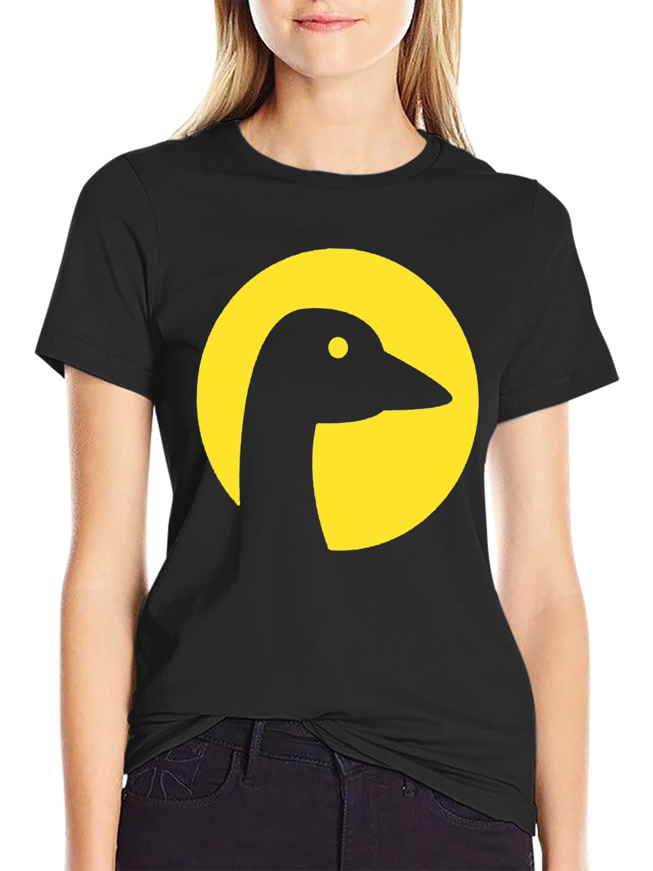 Black Goose Silhouette Graphic Tee - Black Cotton Blend view 2