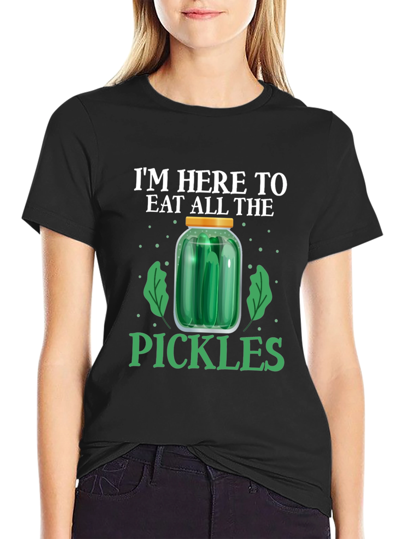 Black Eat All The Pickles Graphic T-Shirt view 2