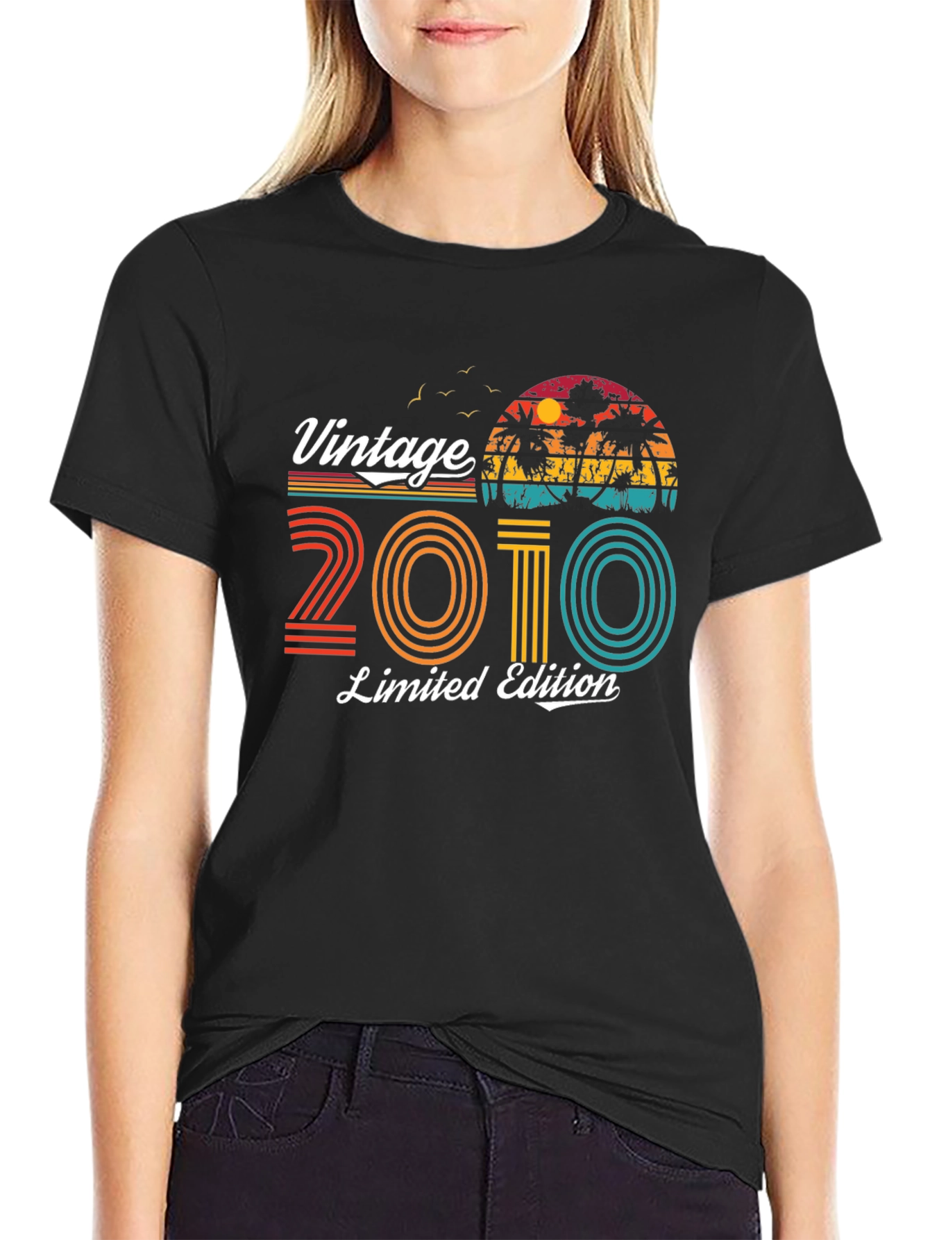 Black Vintage 2010 Limited Edition Retro T-Shirt view 2