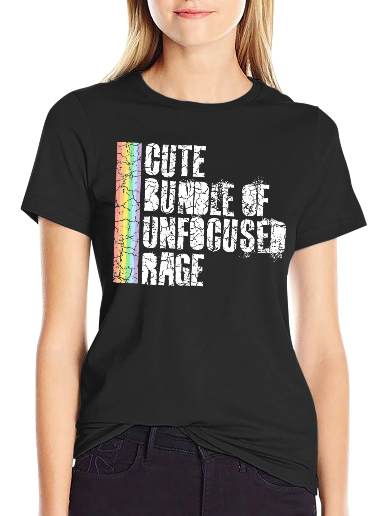 Black Cute Bundle Of Unfocused Rage T-Shirt view 2