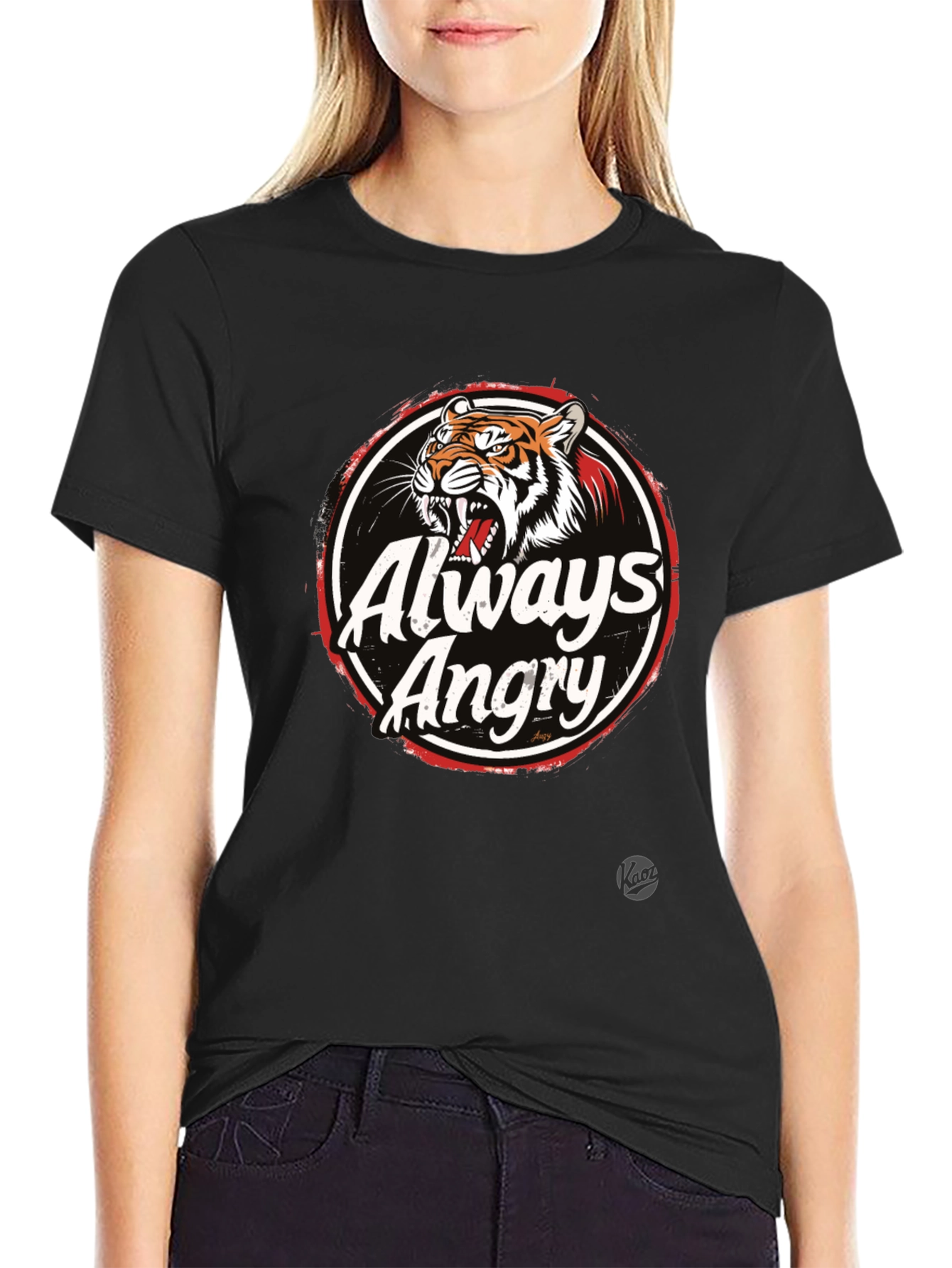 Black Always Angry Graphic T-Shirt - Men's Black Tee view 2