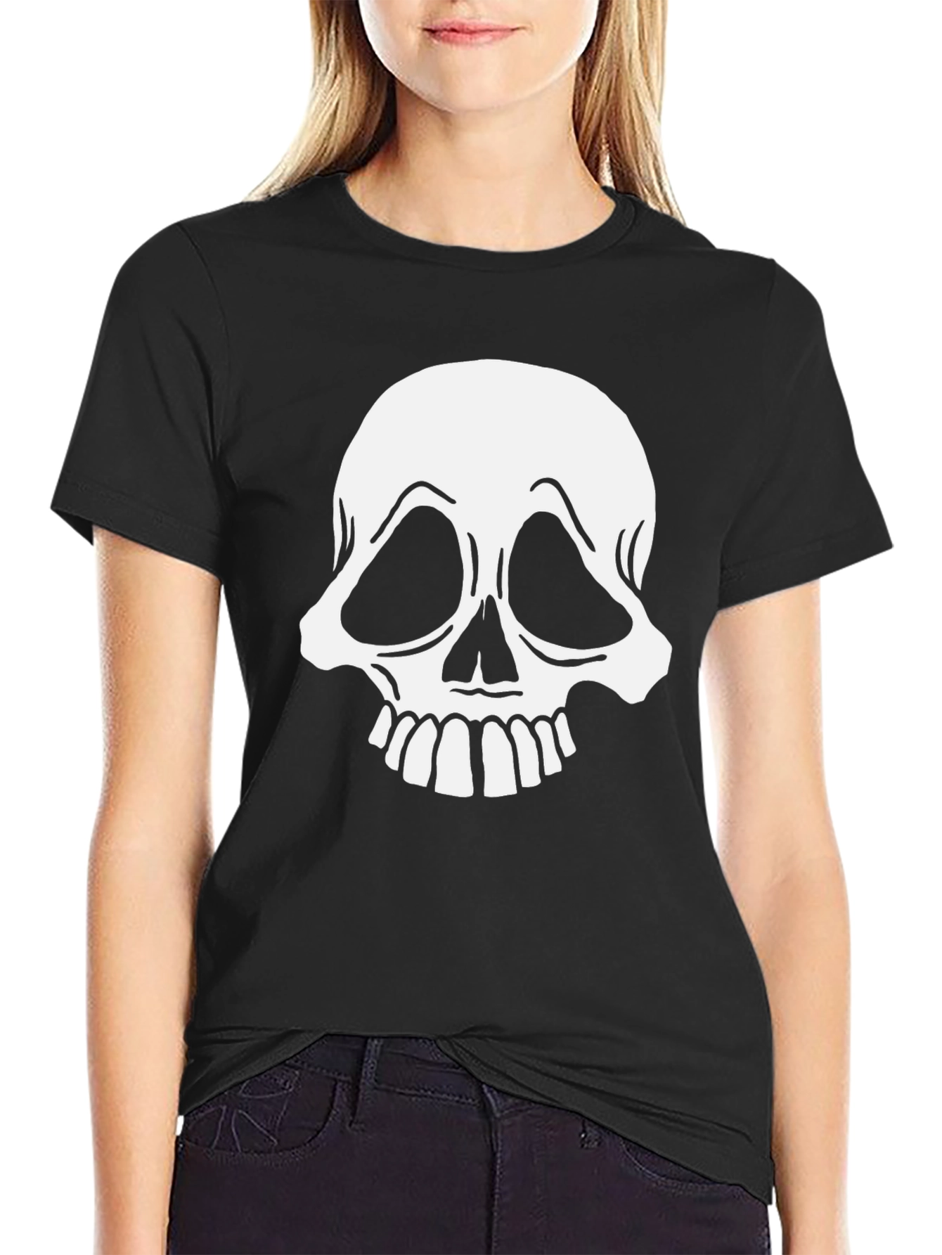 Black Skull Graphic Black T-Shirt view 2