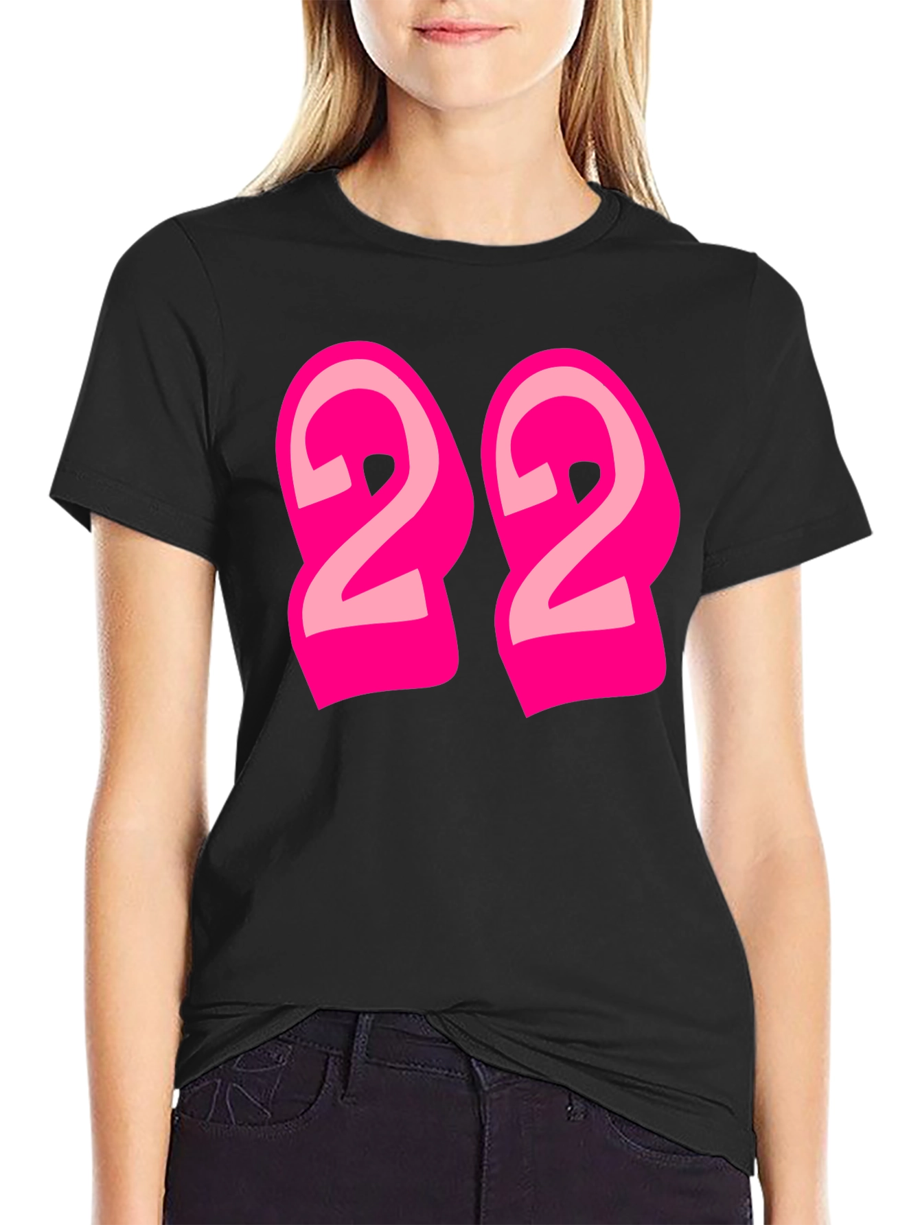 Black Bold Number 22 Graphic Tee - Black view 2