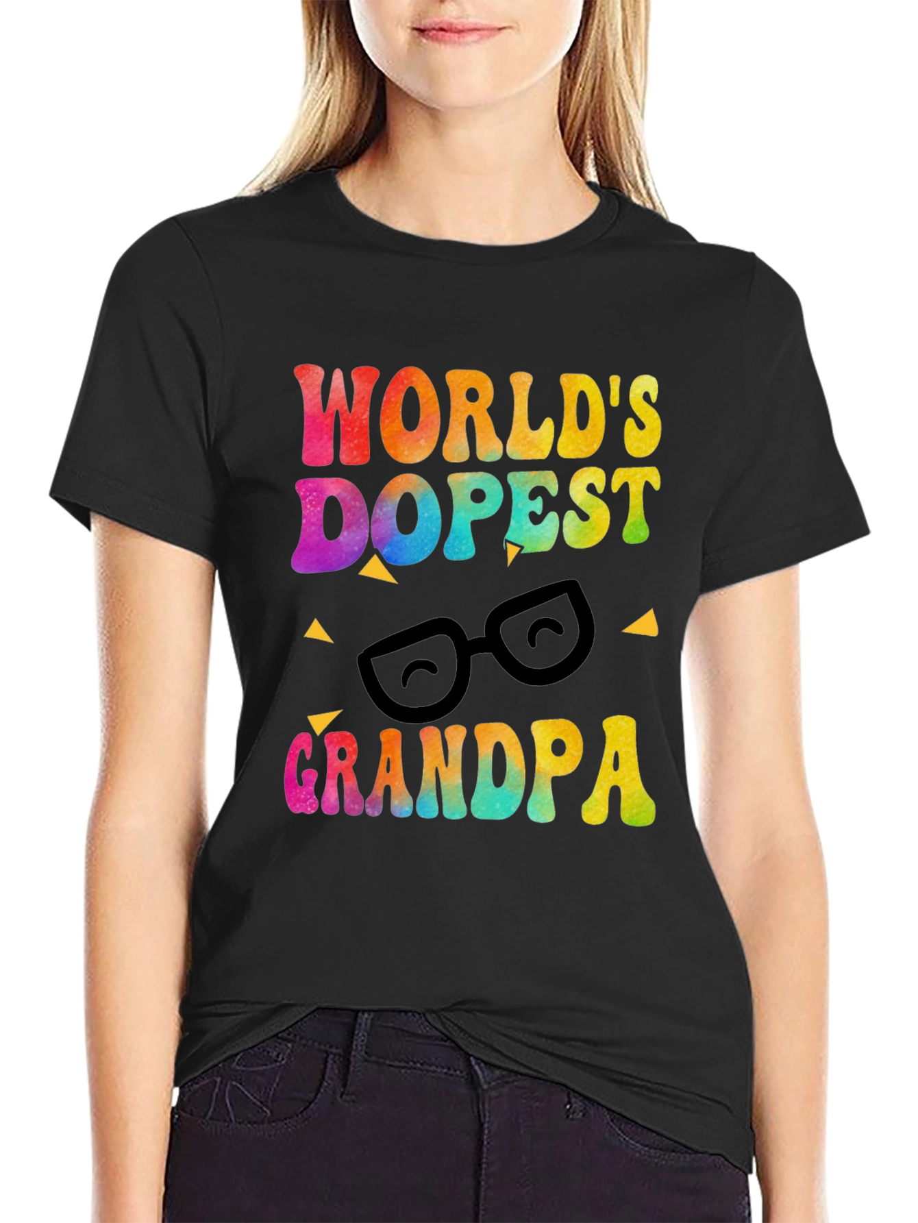 Black World's Dopest Grandpa T-Shirt view 2