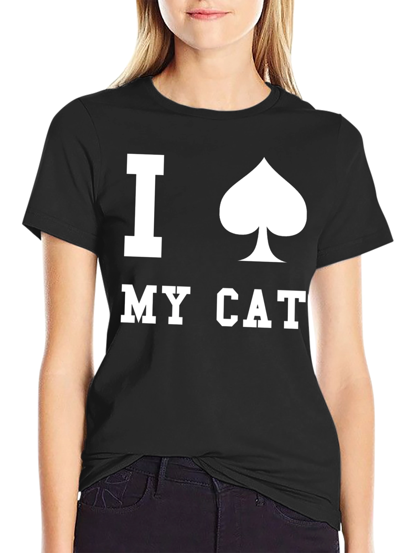 Black I Spade My Cat T-Shirt - Funny Graphic Tee view 2