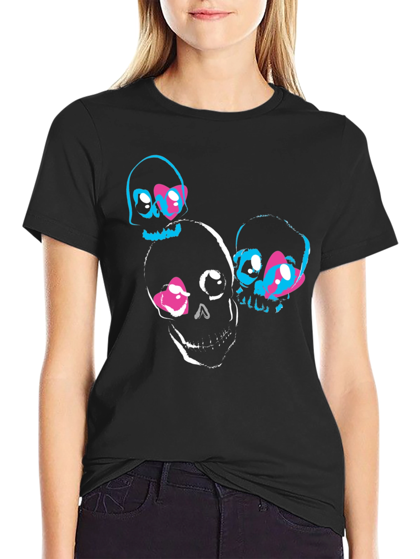 Black Skull Graphic T-Shirt - Trendy & Unique Design view 2