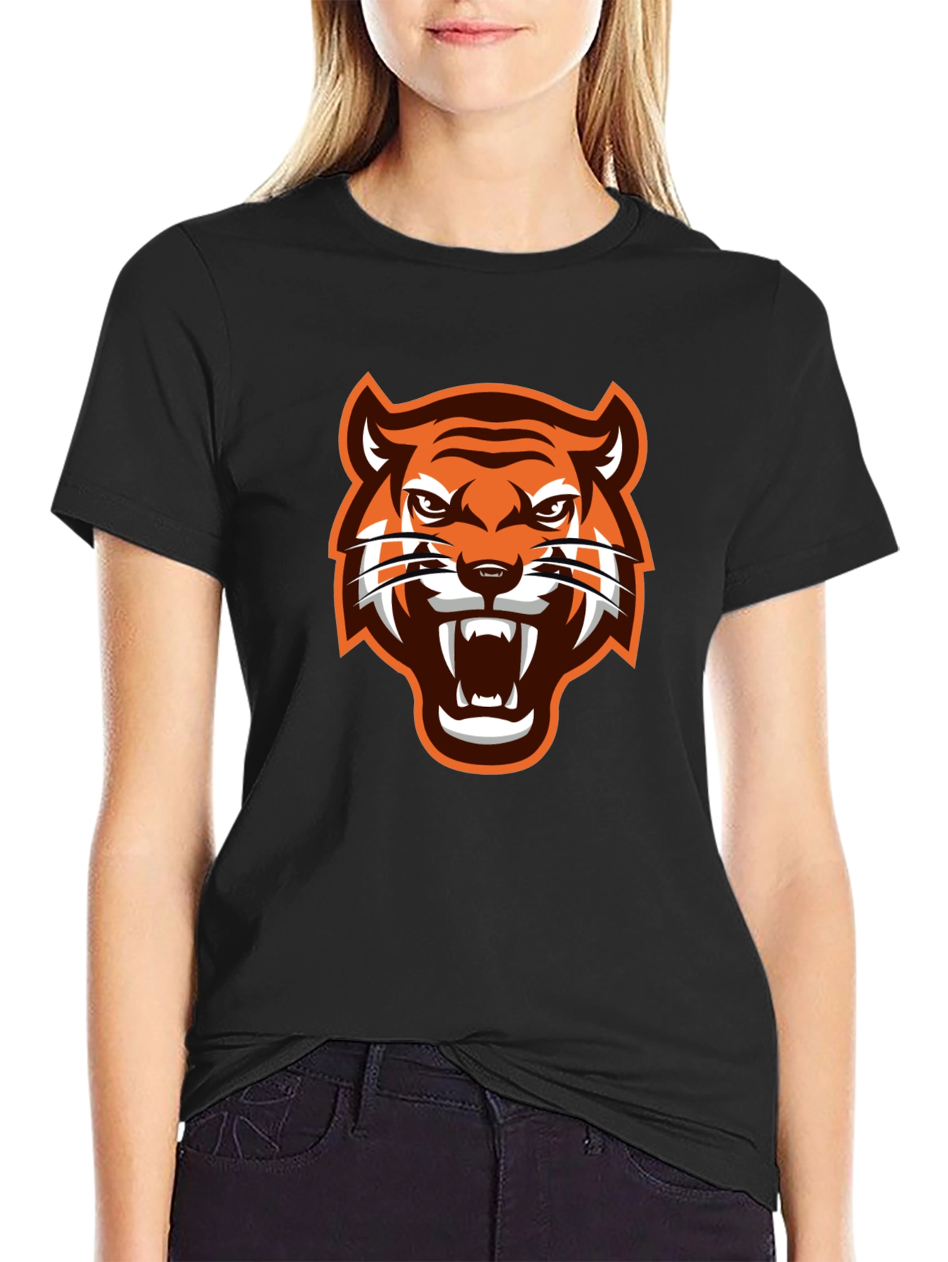 Black Tiger Graphic Black T-Shirt - Fierce and Stylish view 2