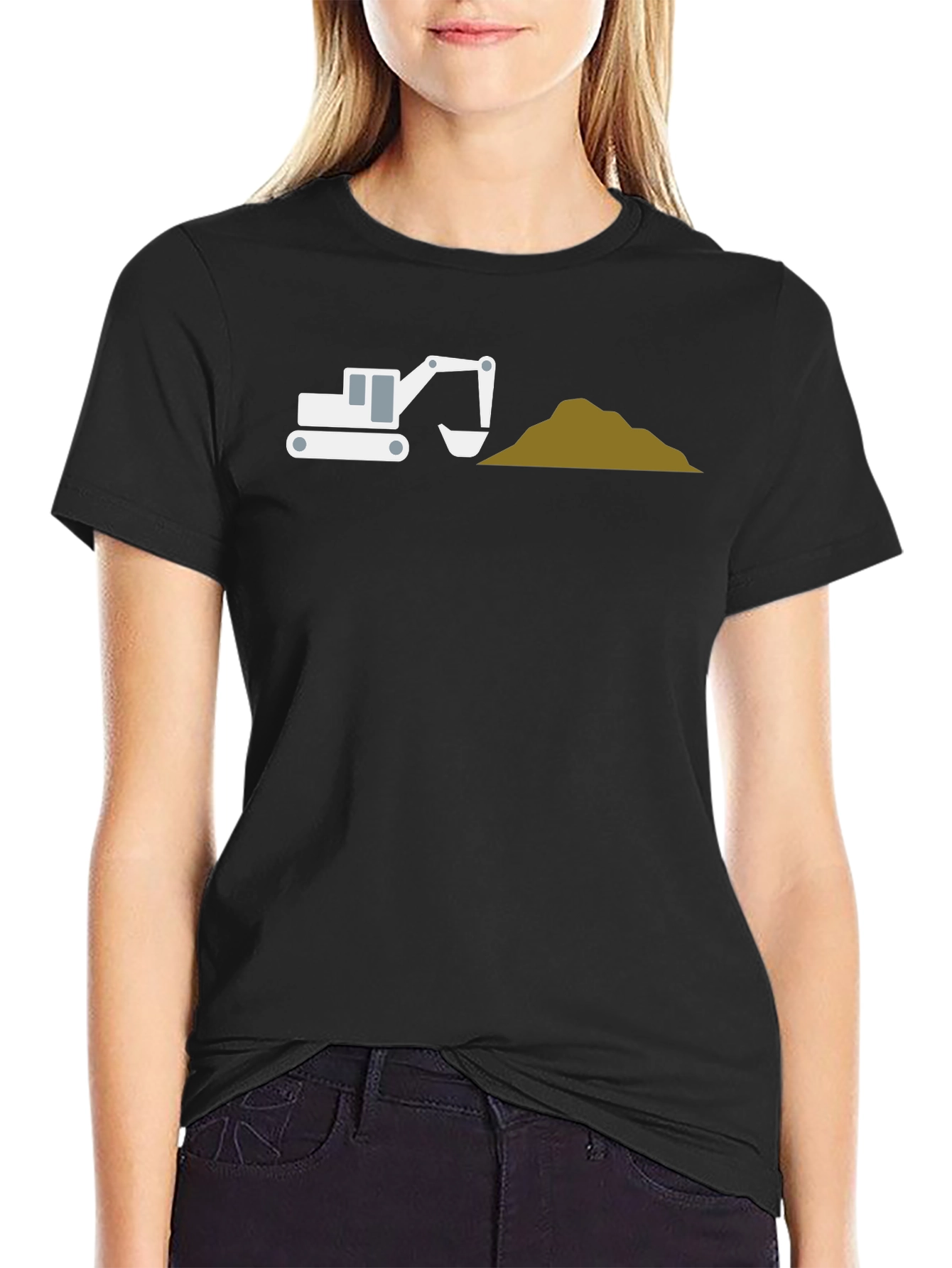 Black Excavator Graphic Tee - Black Cotton Blend view 2
