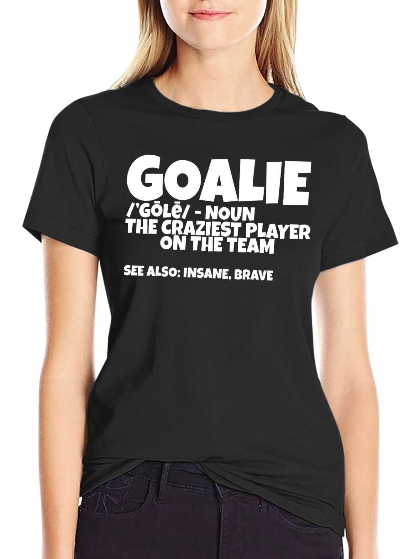Black Goalie Definition Graphic T-Shirt - Hockey Goalie Apparel view 2