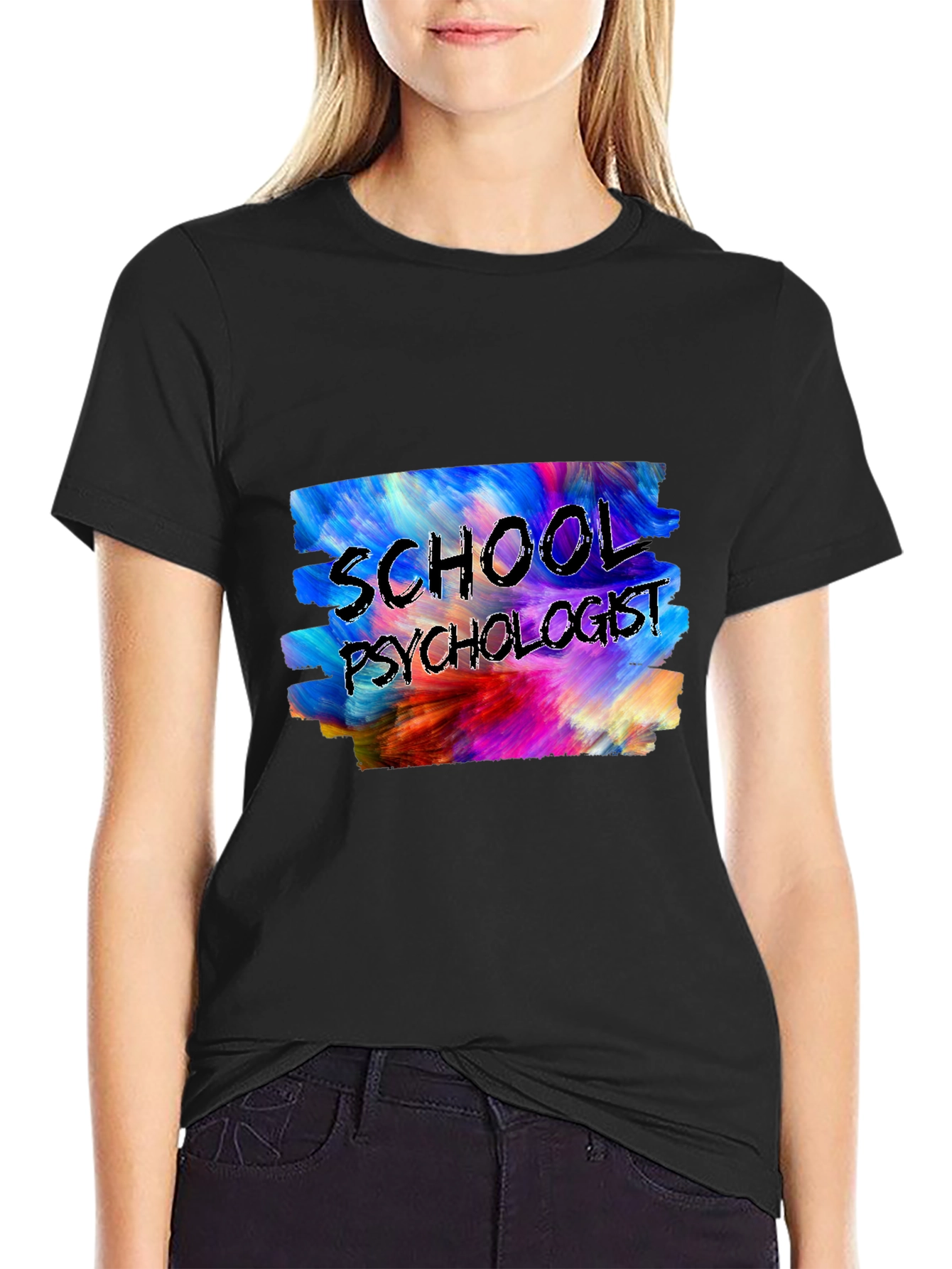 Black School Psychologist T-Shirt view 2