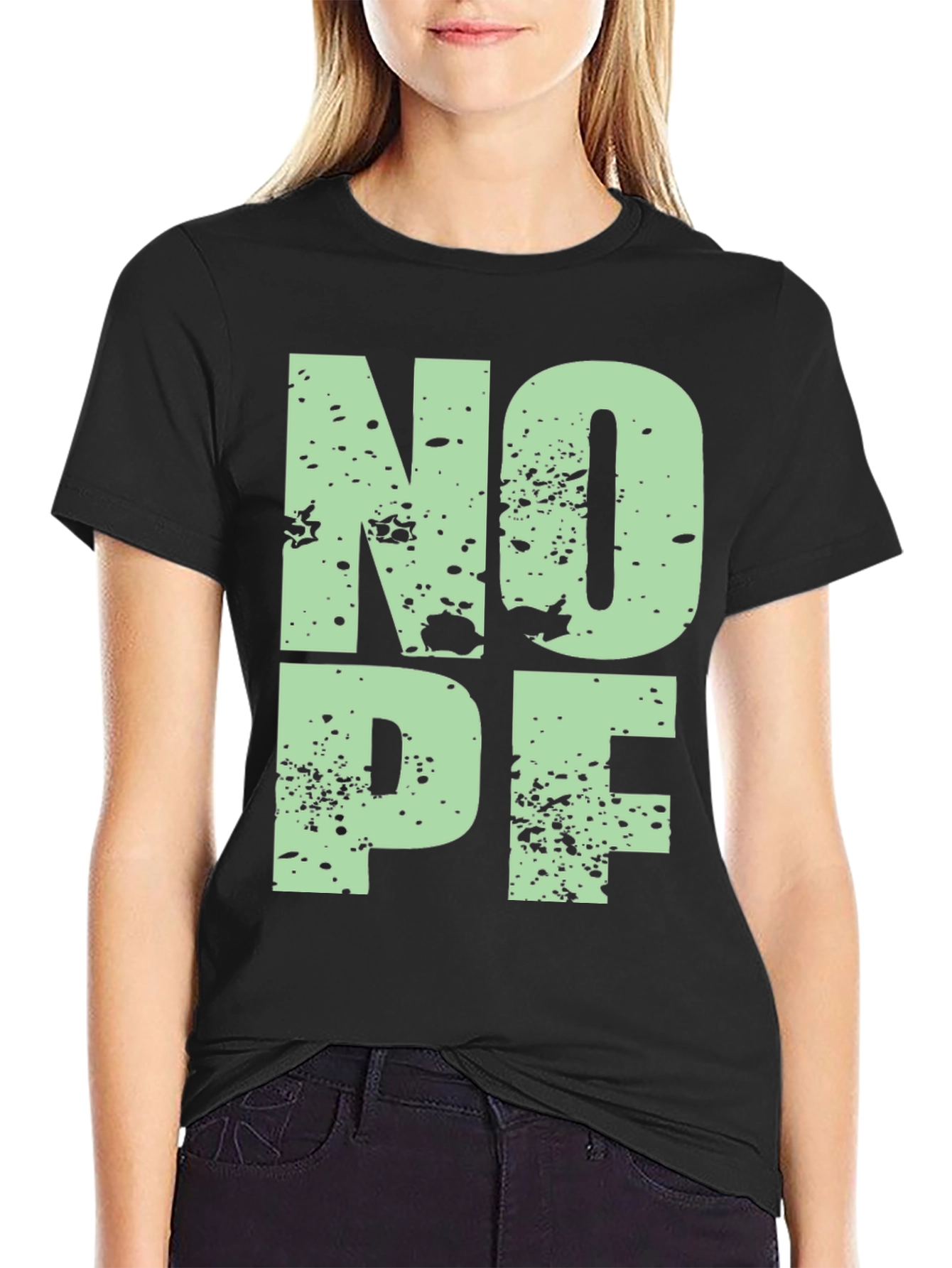 Black Nope Graphic T-Shirt - Black view 2