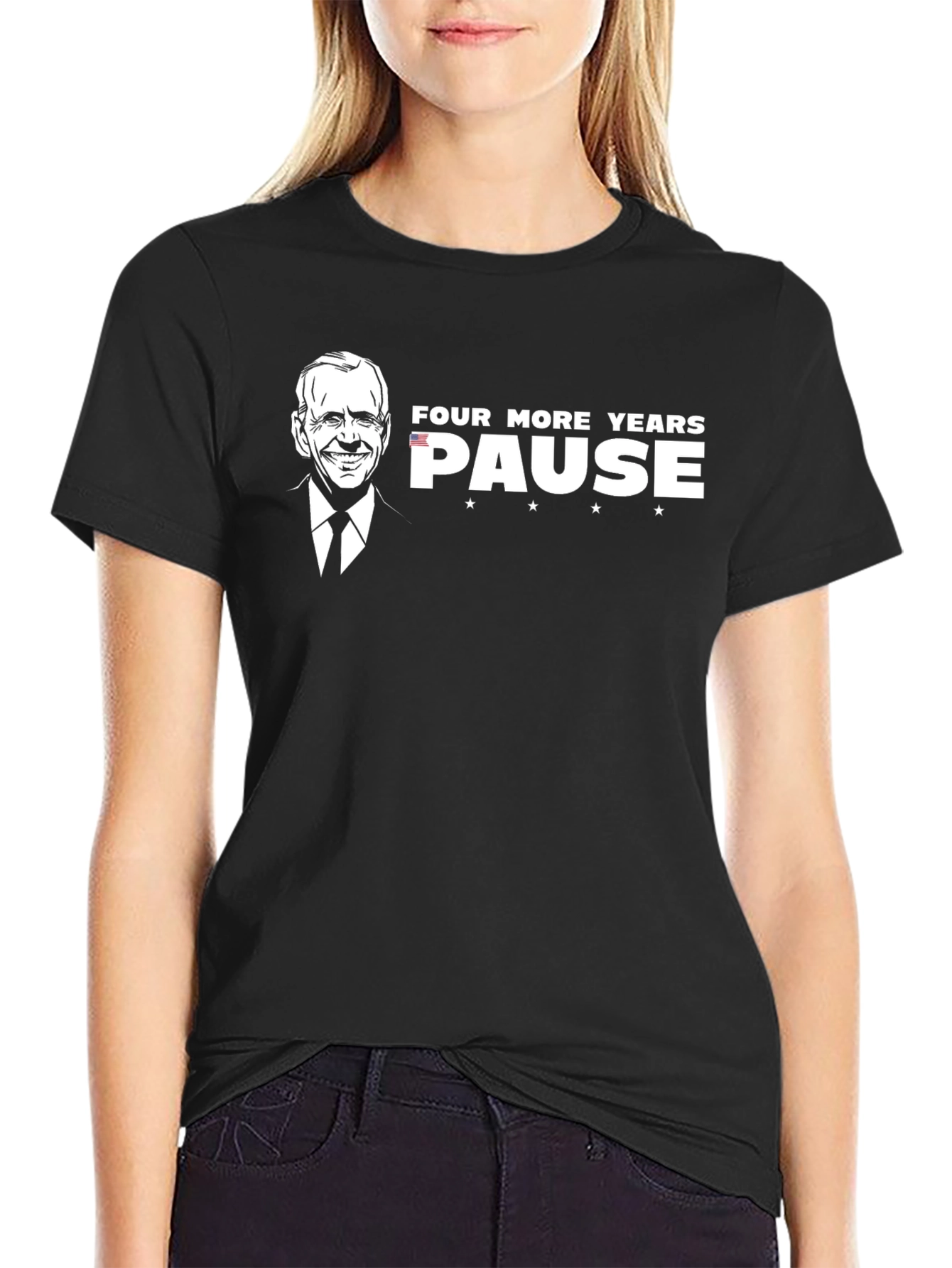 Black Four More Years PAUSE T-Shirt view 2