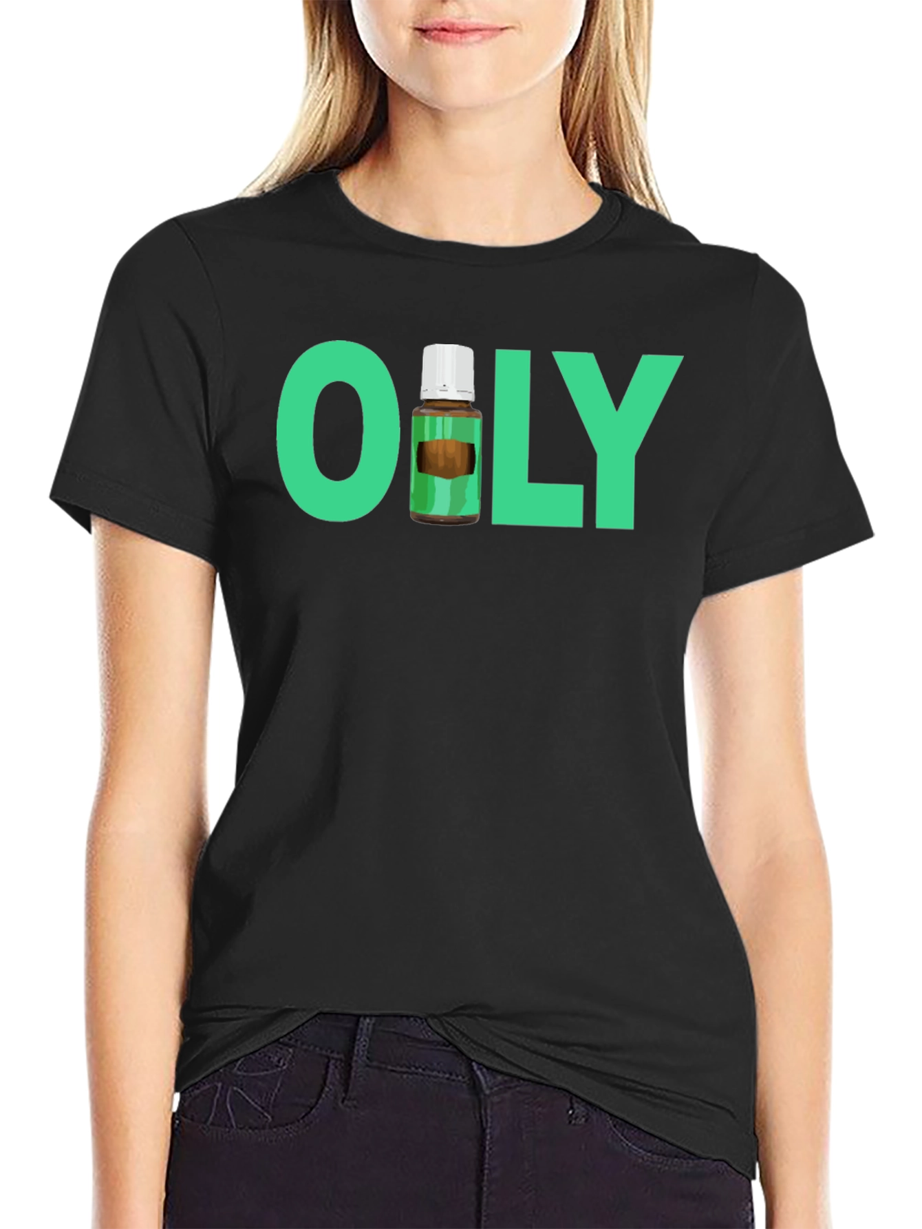 Black Oily Essential Oil T-Shirt view 2