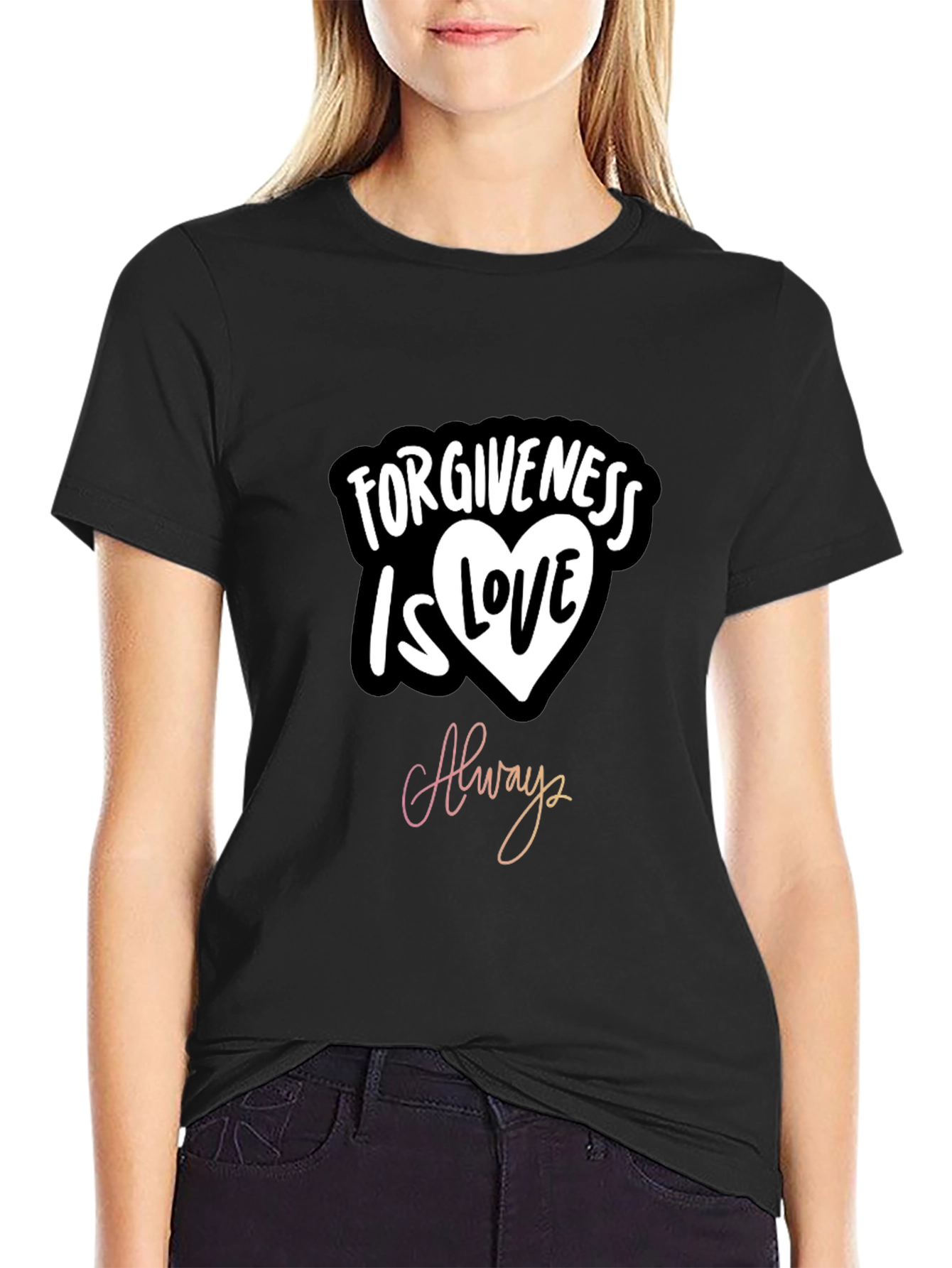 Black Forgiveness is Love Always Graphic T-Shirt view 2