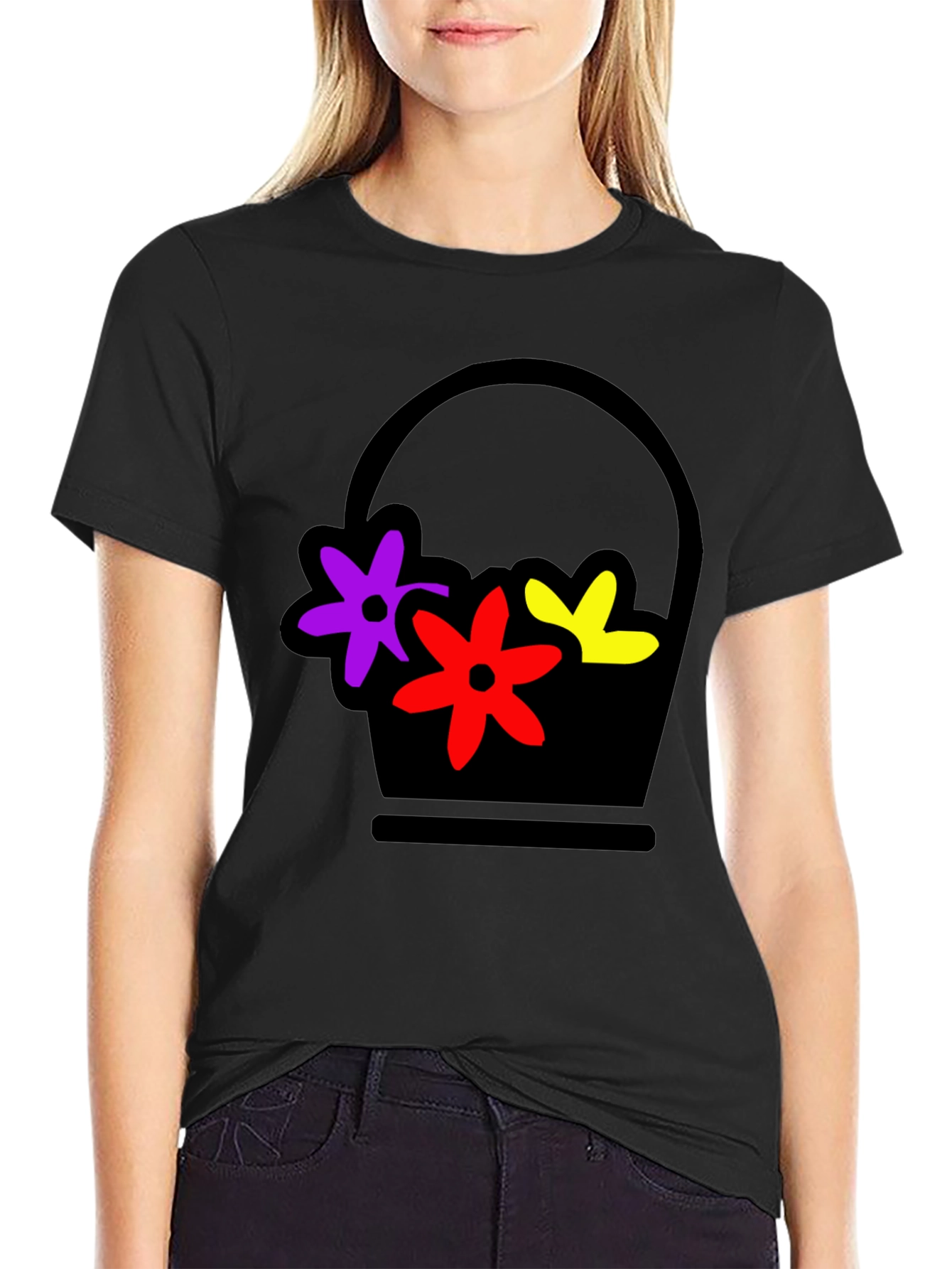 Floral Basket Graphic Tee - 2