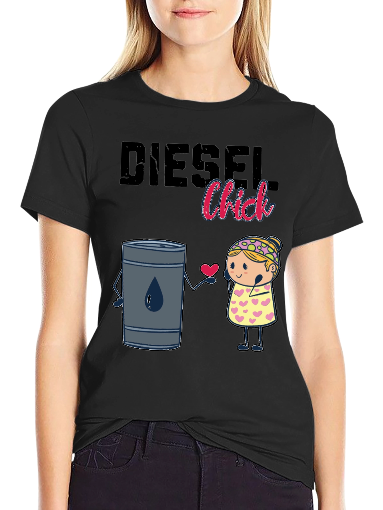 Black Diesel Chick Graphic T-Shirt view 2
