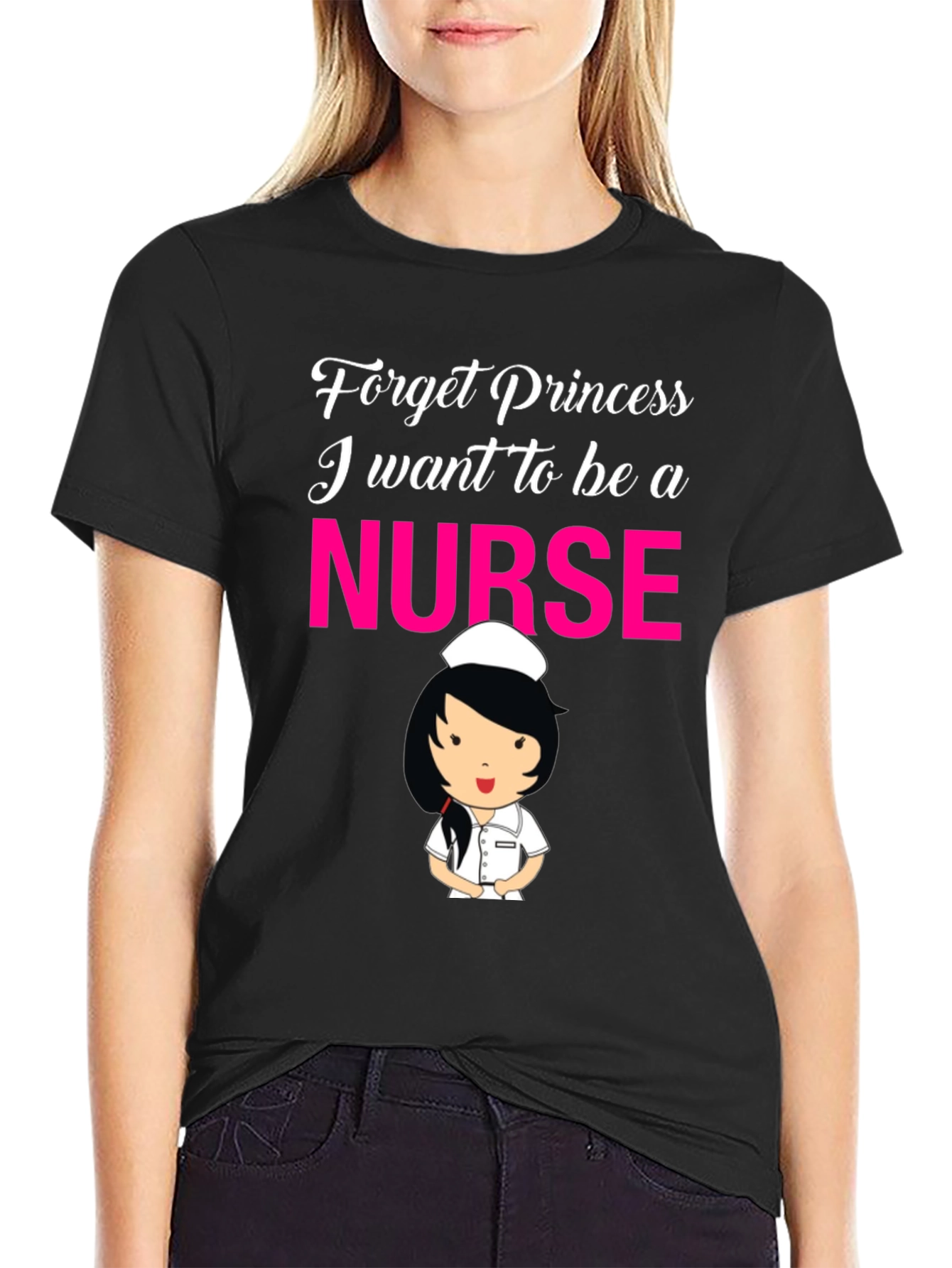 Black Forget Princess Nurse T-Shirt view 2