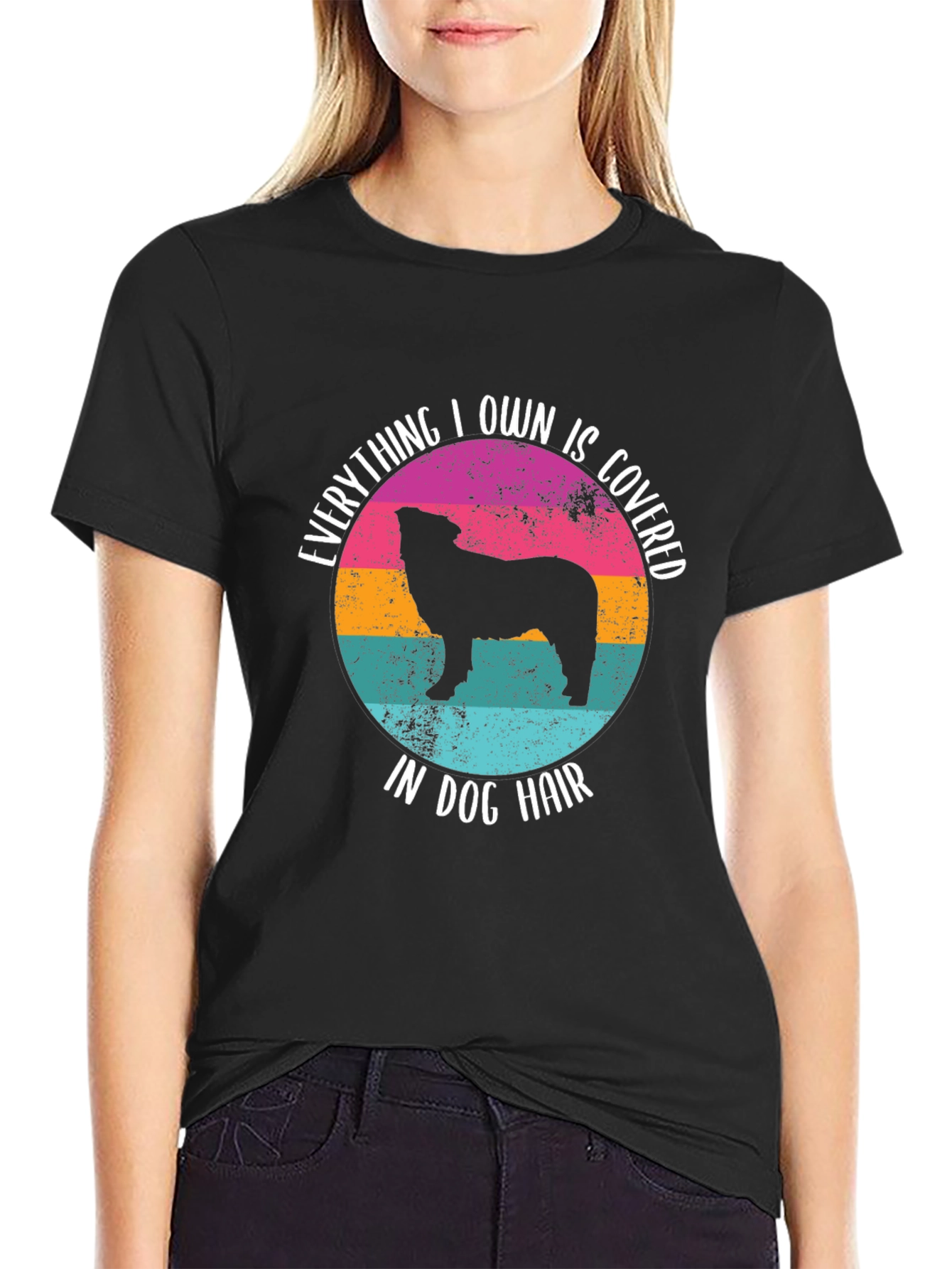 Black Dog Hair Lover T-Shirt view 2
