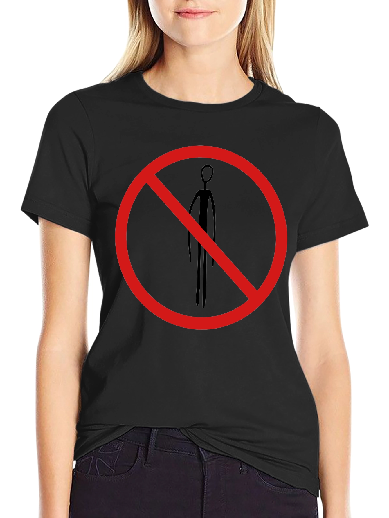Black Forbidden Alien T-Shirt - Black Crew Neck Novelty Tee view 2